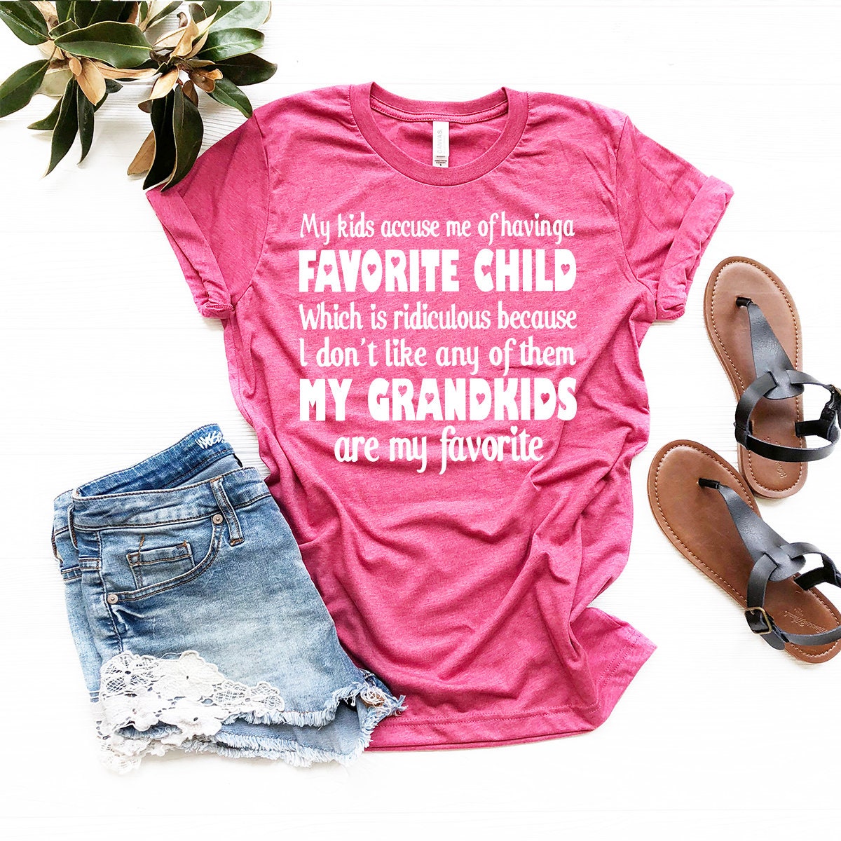 Cute Grandparents Shirt, Favorite Child T-Shirt, Grandpa Tshirt, Sarcastic Family Shirt, Grandparents Gift, Best Grandkids Shirt - Fastdeliverytees.com