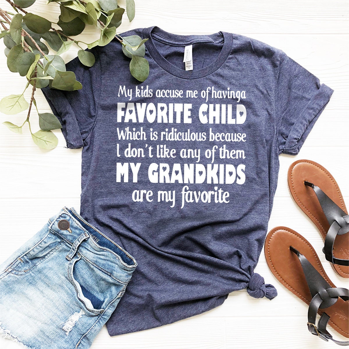 Cute Grandparents Shirt, Favorite Child T-Shirt, Grandpa Tshirt, Sarcastic Family Shirt, Grandparents Gift, Best Grandkids Shirt - Fastdeliverytees.com