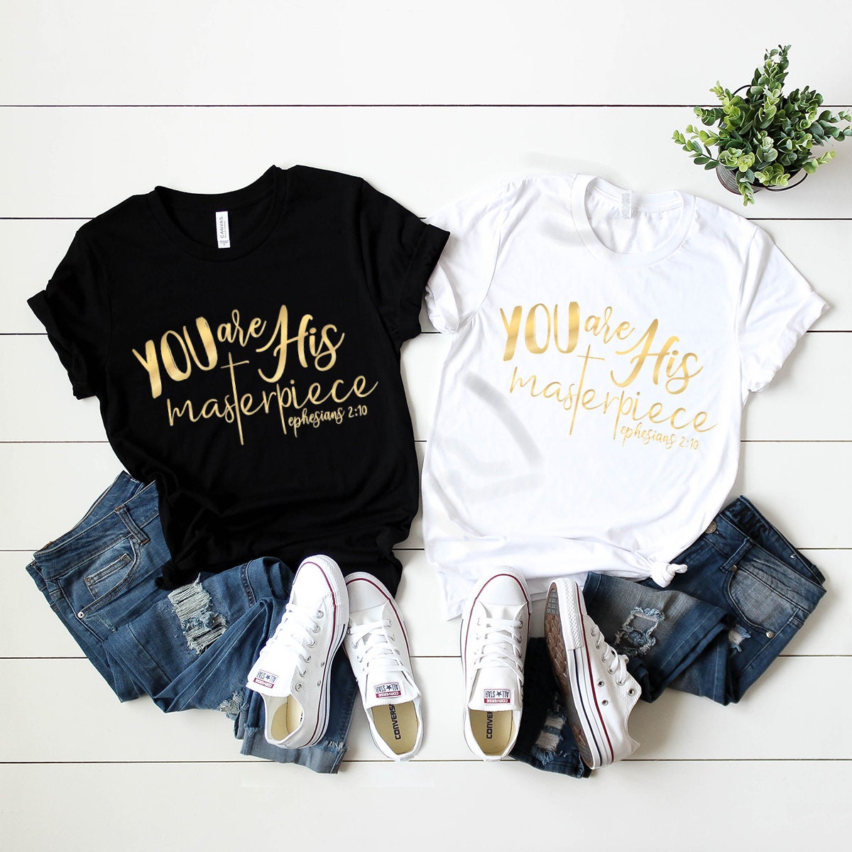 Bible Verse T-Shirt, Christian Shirt, You're His Masterpiece, Ephesians 2:10 Tee, Hymn Shirt, Faith Shirt, Christ Jesus Tee, Church Shirt - Fastdeliverytees.com