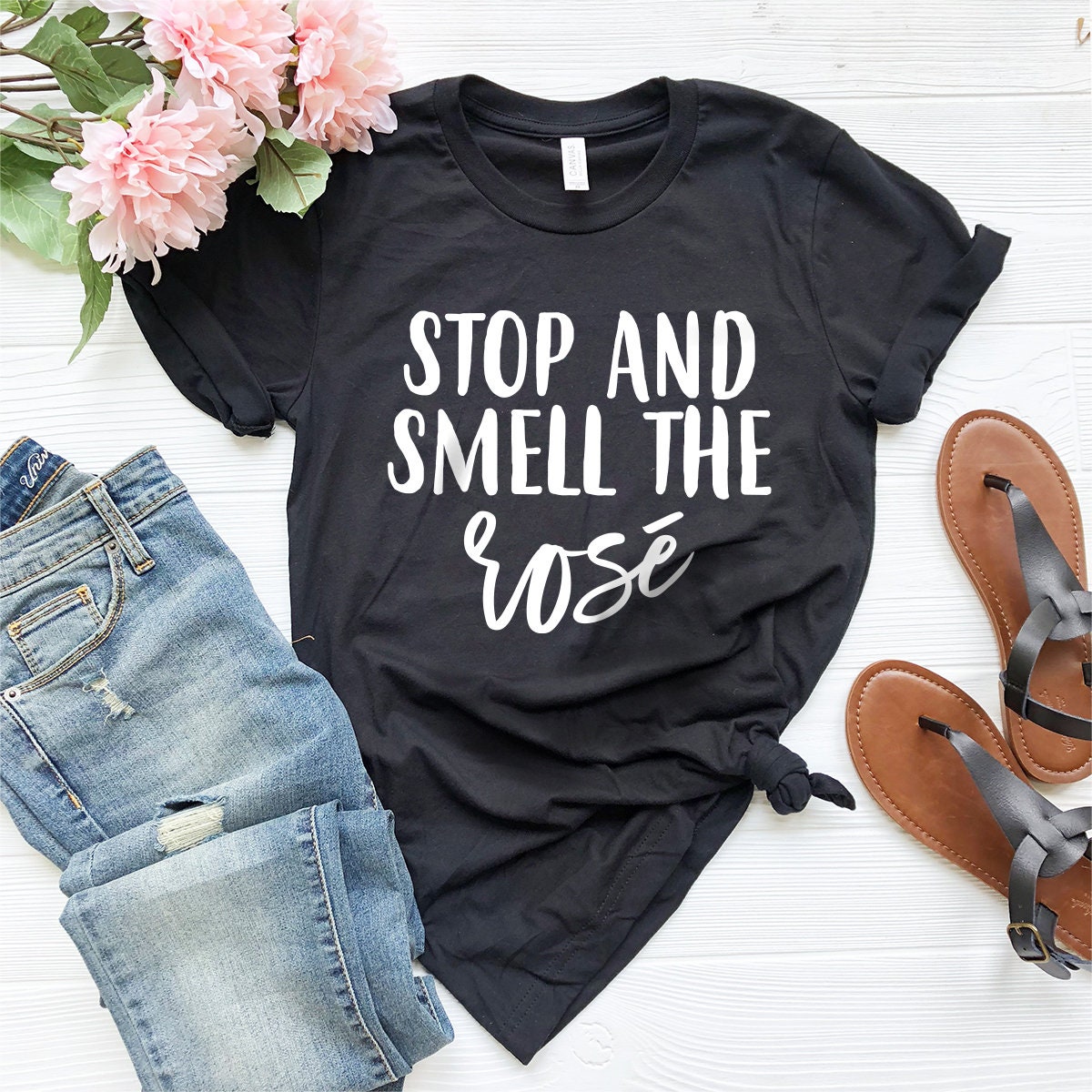 Stop And Smell The Rose T-Shirt, Wine Shirt, Wine Lover Shirt, Wine Tee, Funny Wine Shirt, Drinking Shirt, Wine Tshirt, Drinker Shirt - Fastdeliverytees.com