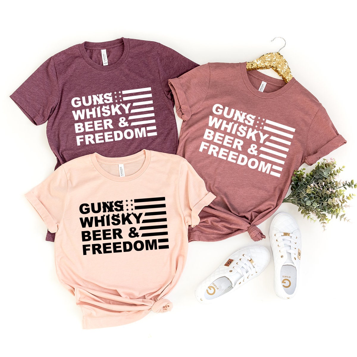 Gun Whisky Beer And Freedom With America Flag Shirt, Guns Lover Shirt, Whisky Lover Tee, Beer Lover Shirt, Freedom Shirt, American Flag Tee - Fastdeliverytees.com