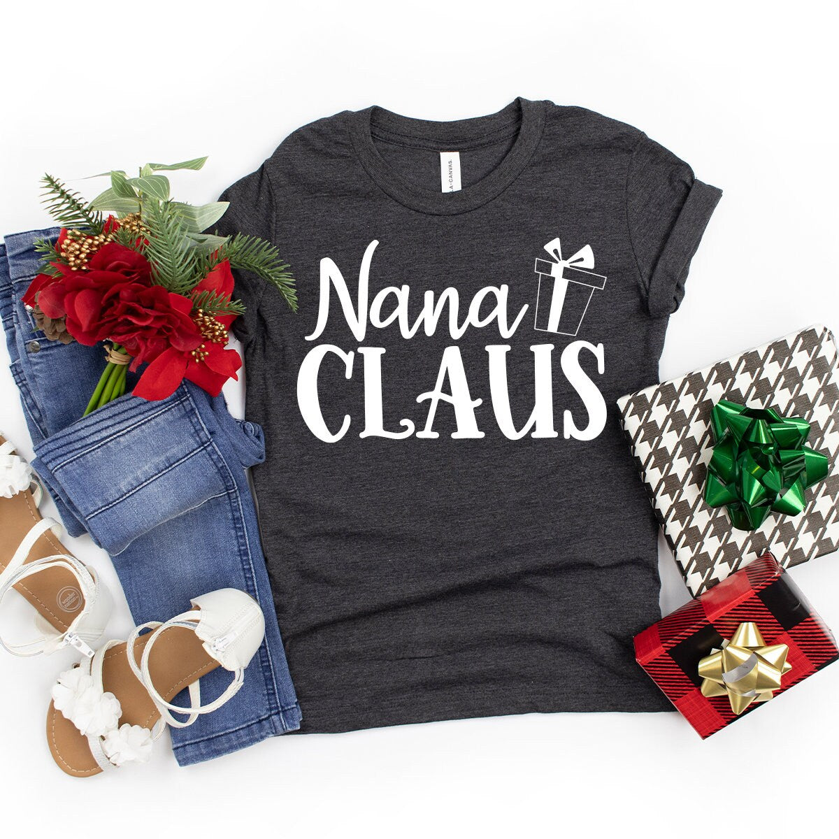 Nana Claus Tee, Nana Gift Shirt, Grandma Christmas Tee, Christmas Gigi Tee, Christmas Shirt, Winter Shirt, Funny Christmas Tee - Fastdeliverytees.com