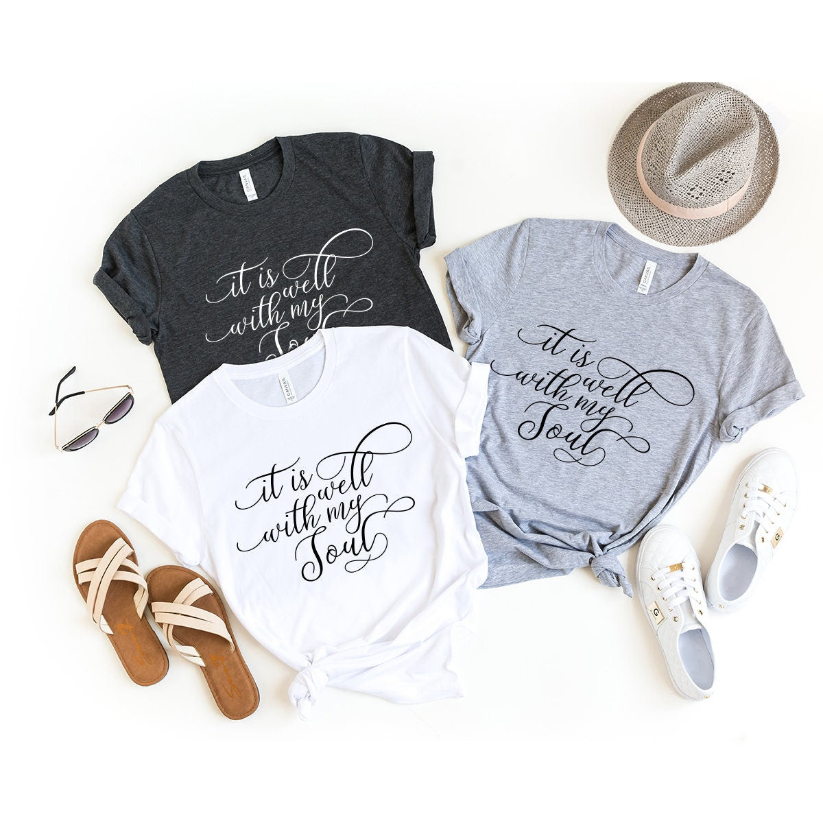 Christian T-Shirt, Hymn Shirt, Jesus Shirt, Bible Verse Shirt, Faith Based Shirt, Cute Christian Tee, It Is Well With My Soul Shirt - Fastdeliverytees.com