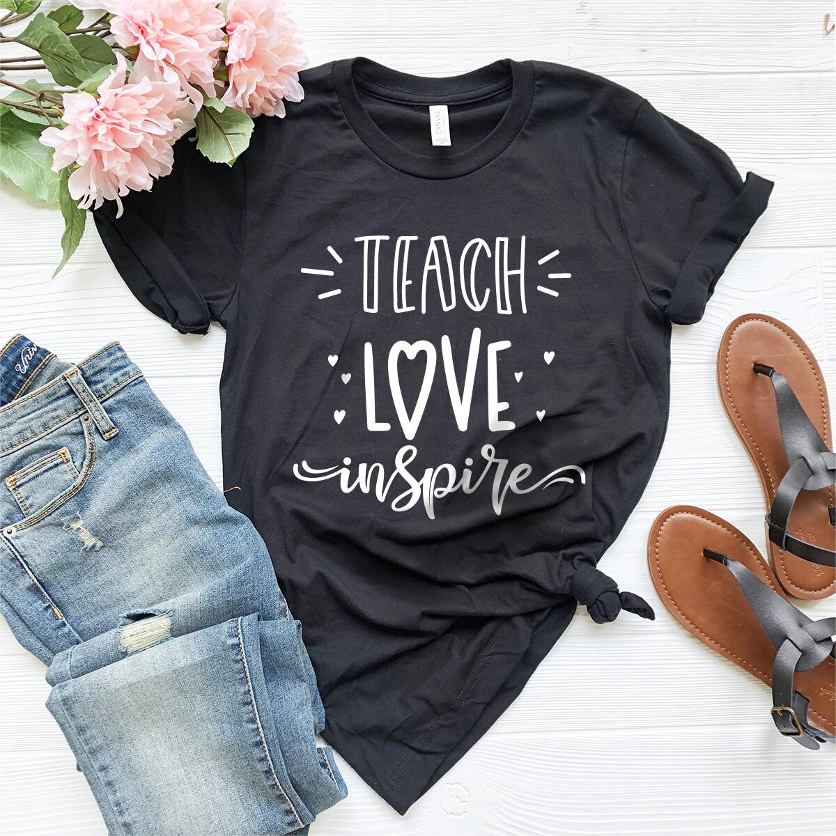 Love To Teach Shirt, Custom Teacher Shirt, Teach Love Inspire Shirt, Kindergarten Educator Tee, Teachers Shirt, Funny Teacher Shirt - Fastdeliverytees.com