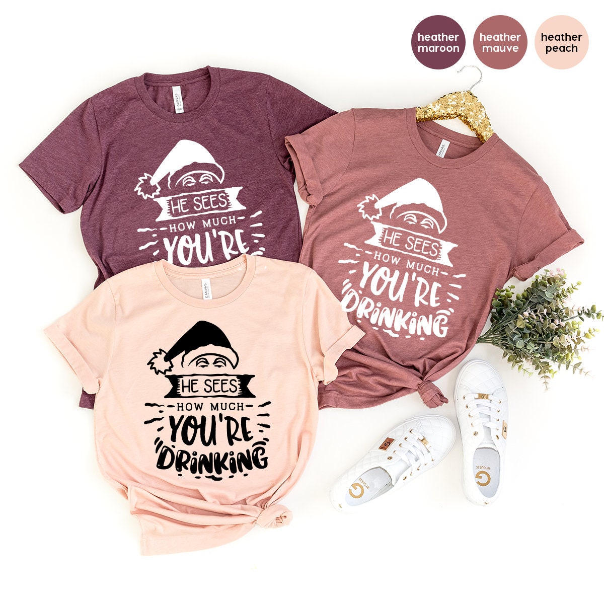 Funny Christmas Shirts, He Sees You When Youre Drinking He Knows Your Booze Intake Shirt, Drinking Shirt, Christmas 2022 Party Shirt - Fastdeliverytees.com