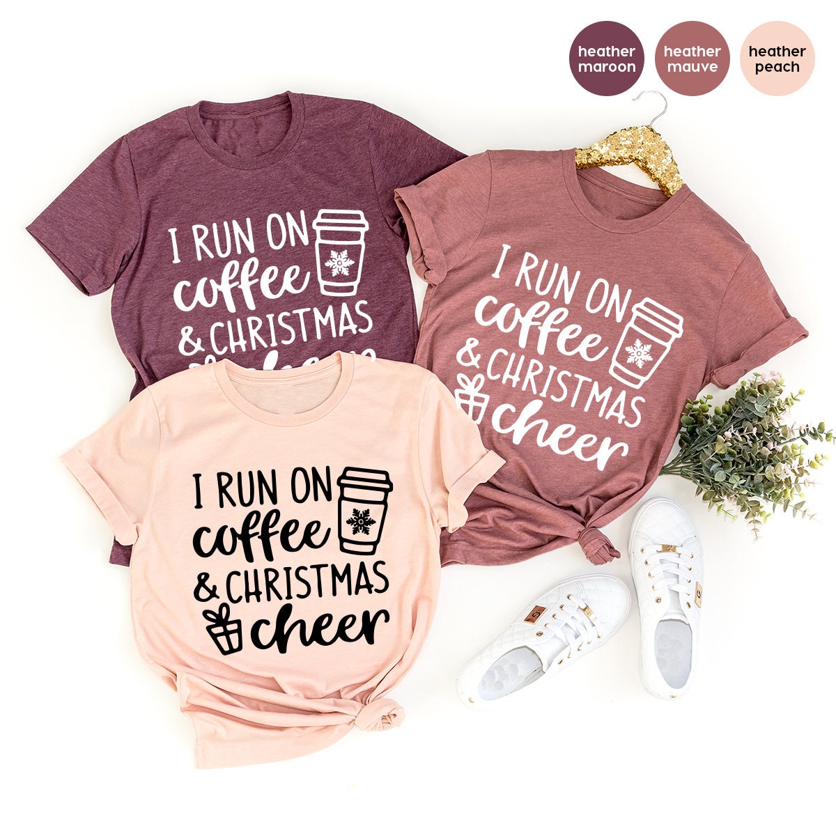 Christmas T Shirt, Christmas Shirt, Christmas Tee, Funny Christmas Tee, Coffee And Christmas Cheer, Women Christmas Tee, Christmas Gift - Fastdeliverytees.com