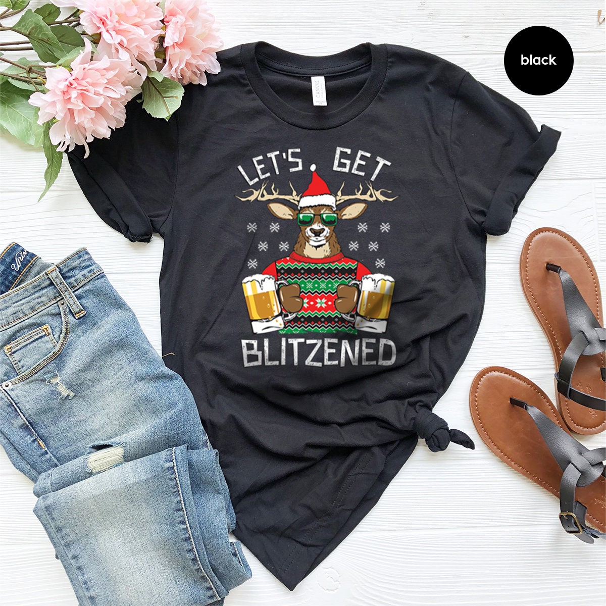 Funny Christmas Shirt, Funny Blitzen Shirt, Funny Reindeer Shirt, Beer Christmas Tee, Drinking Christmas Shirt, Holiday Party Shirt - Fastdeliverytees.com