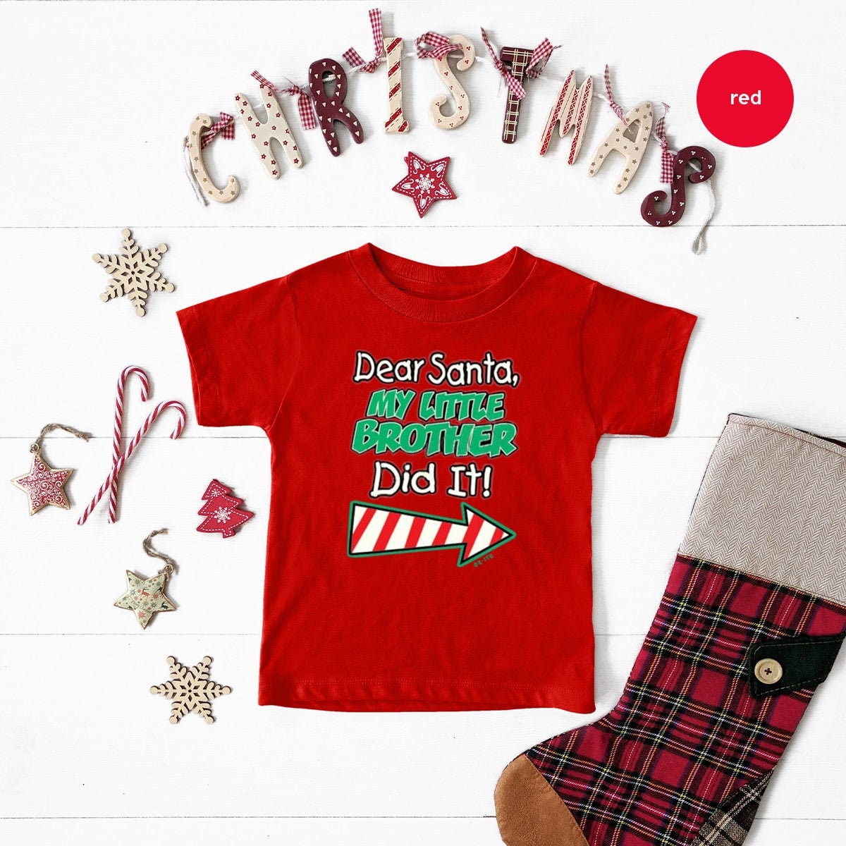 Family Christmas Tee, Christmas Shirt, Santa Shirt, Gift For Kids, Dear Santa My Little Brother Sister Did It Shirt, Christmas Matching Tee - Fastdeliverytees.com