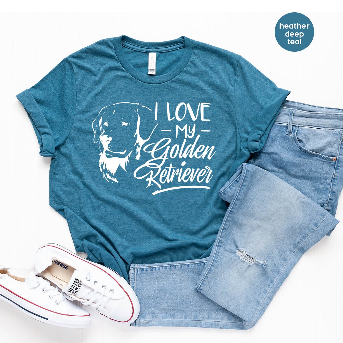 Golden Retriever Shirt, I Love My Golden Retriever Tee, Dog Mom Shirt, Dog Dad T-Shirt, Golden Mama Tee, Gift For Golden Lover - Fastdeliverytees.com