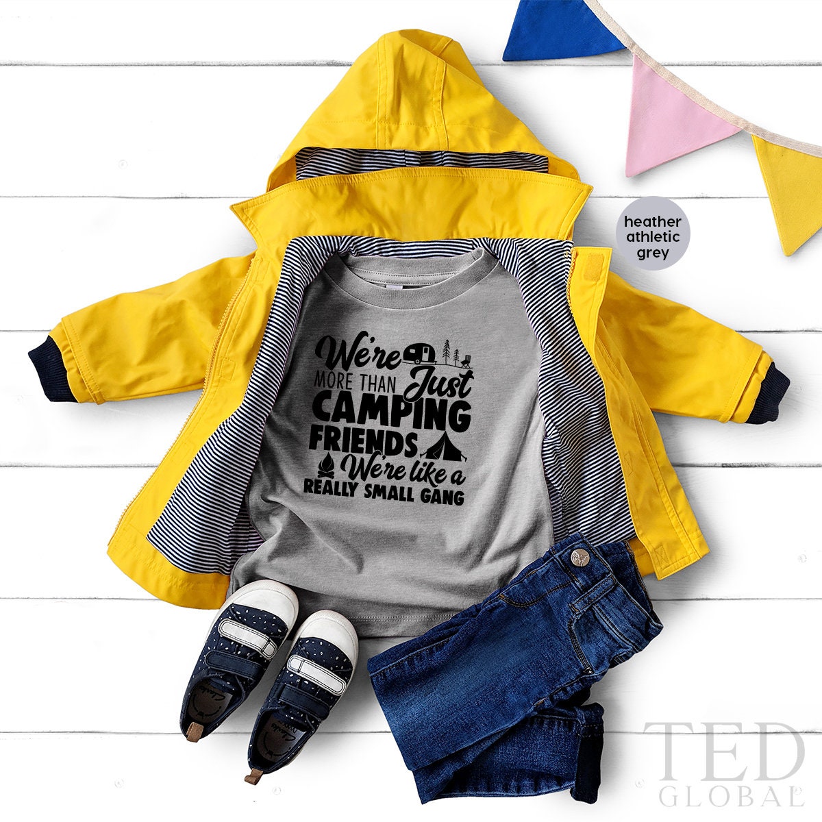 Camping T Shirts, Funny Camping Shirts, Camp Lovers Gift, We're More Than Just Camping Friends We're Like A Really Small Gang T-shirt - Fastdeliverytees.com