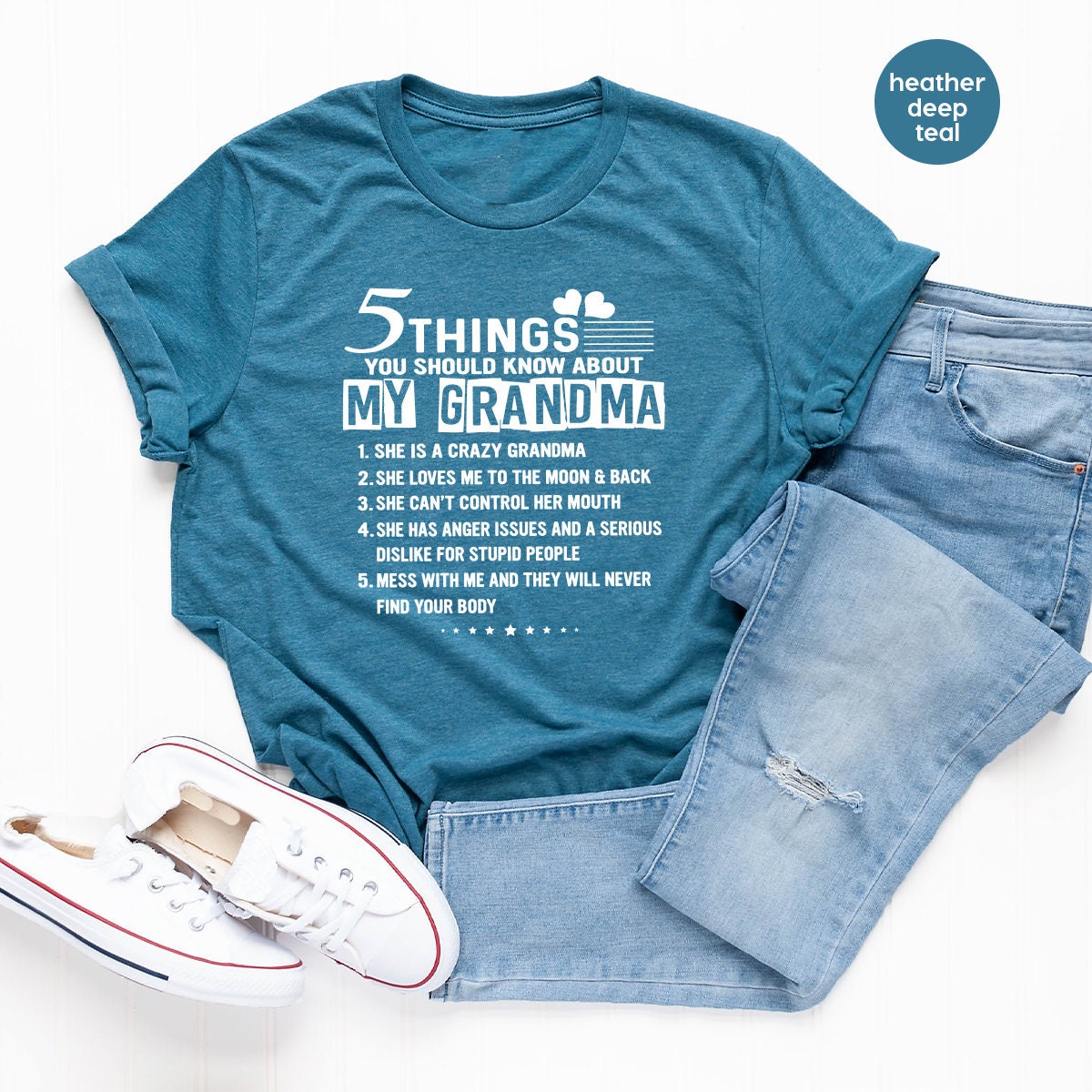 Best Grandma T Shirt, Grandkids Shirt, Five Things You Should Know About My Grandma Shirt,  Gift For Grandma, Grandma T Shirt, Nana Shirt - Fastdeliverytees.com