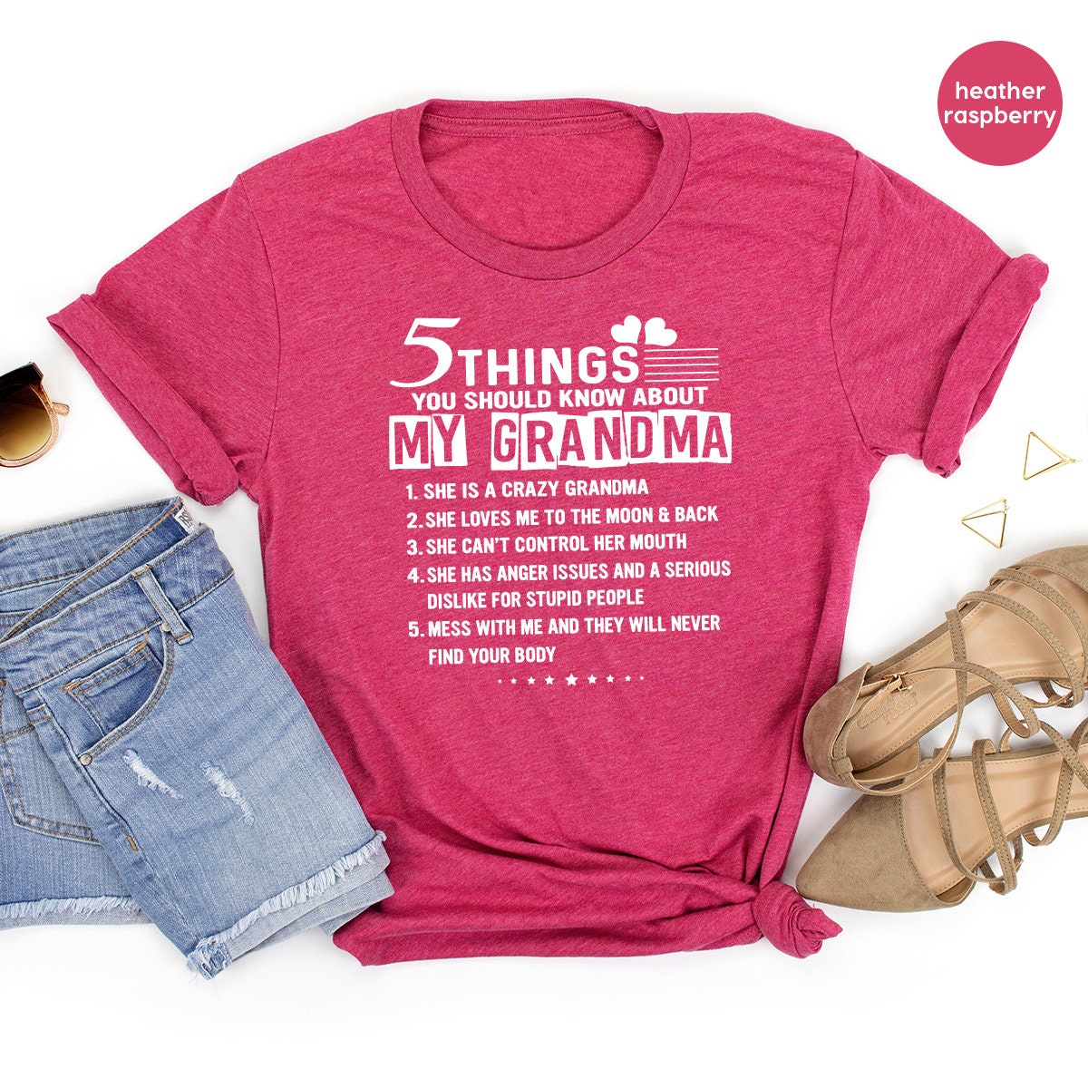 Best Grandma T Shirt, Grandkids Shirt, Five Things You Should Know About My Grandma Shirt,  Gift For Grandma, Grandma T Shirt, Nana Shirt - Fastdeliverytees.com