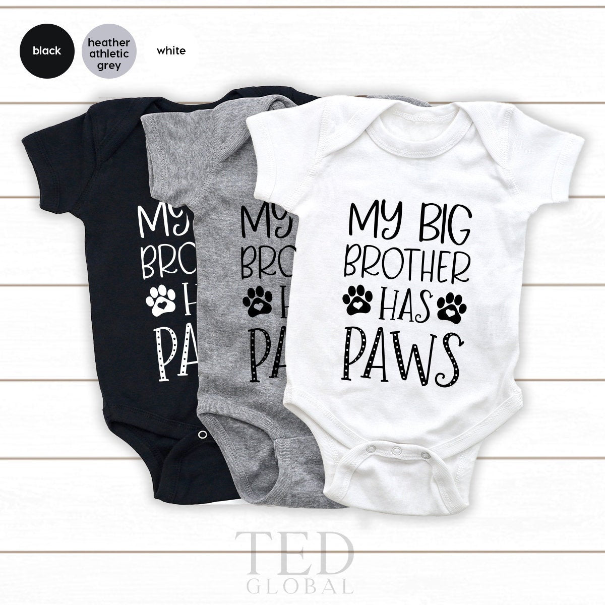 Dog Bodysuit, New Baby Gift, Dog Sibling Bodysuit, My Big Brother Has Paws, Dog Best Friend Bodysuit, Baby Shower Gift, Baby Announcement - Fastdeliverytees.com