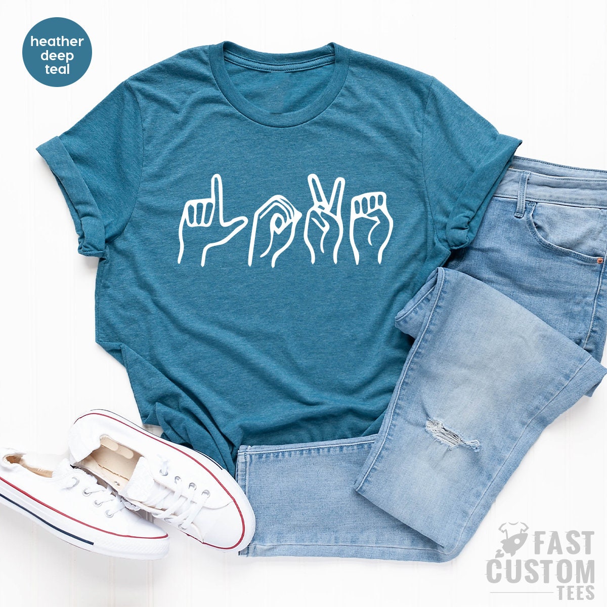 Sign Language Shirt, Love Sign Language Tee, Love Letter Shirt, American Sign Language, Gift For Love, Deaf Community, ASL T-Shirt - Fastdeliverytees.com