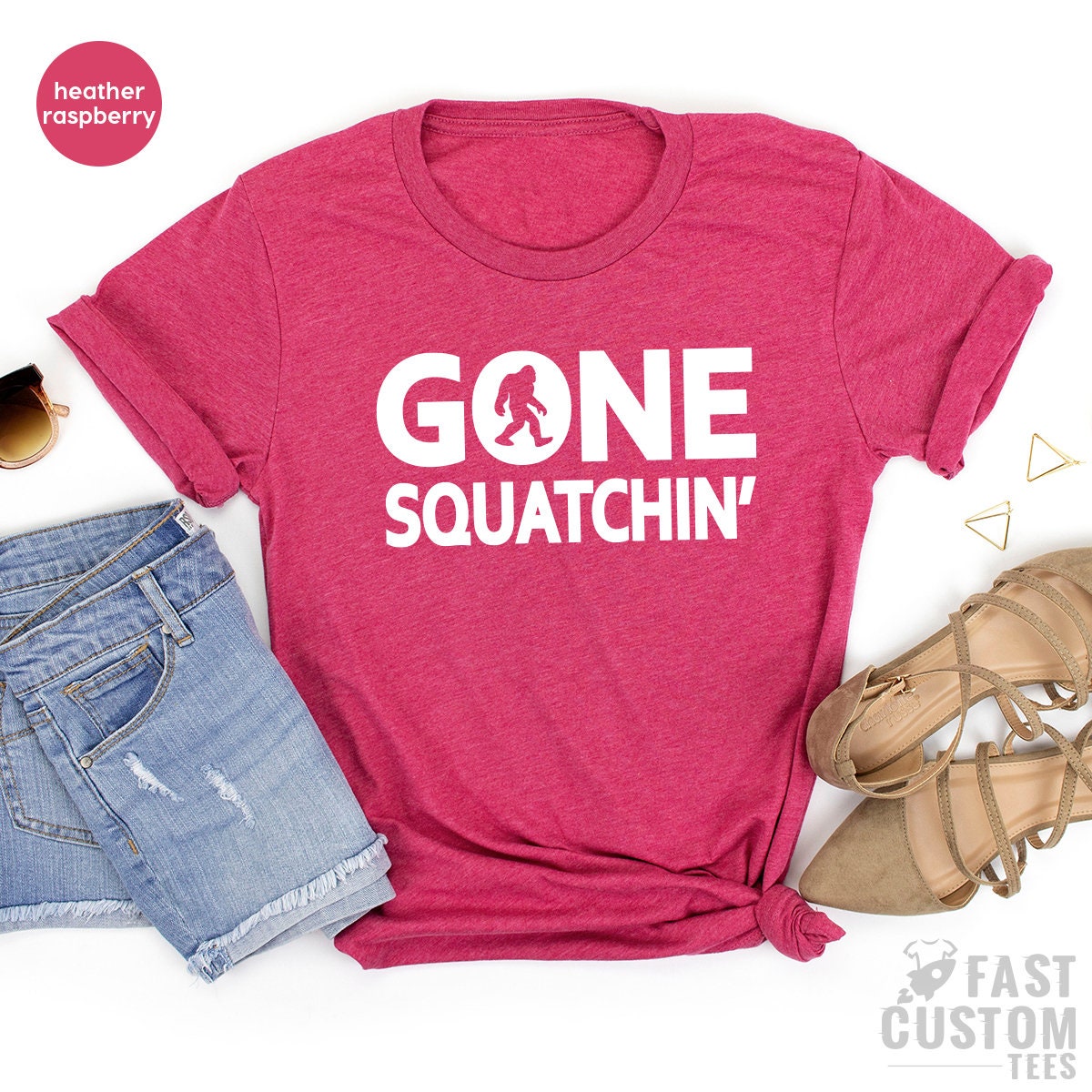 Funny Bigfoot Hunter Shirt, Outdoor Hunt Shirt, Gone Squatchin Tee, Sasquatch Bigfoot Shirt, Finding Bigfoot Shirt, Scary Monster Tee - Fastdeliverytees.com