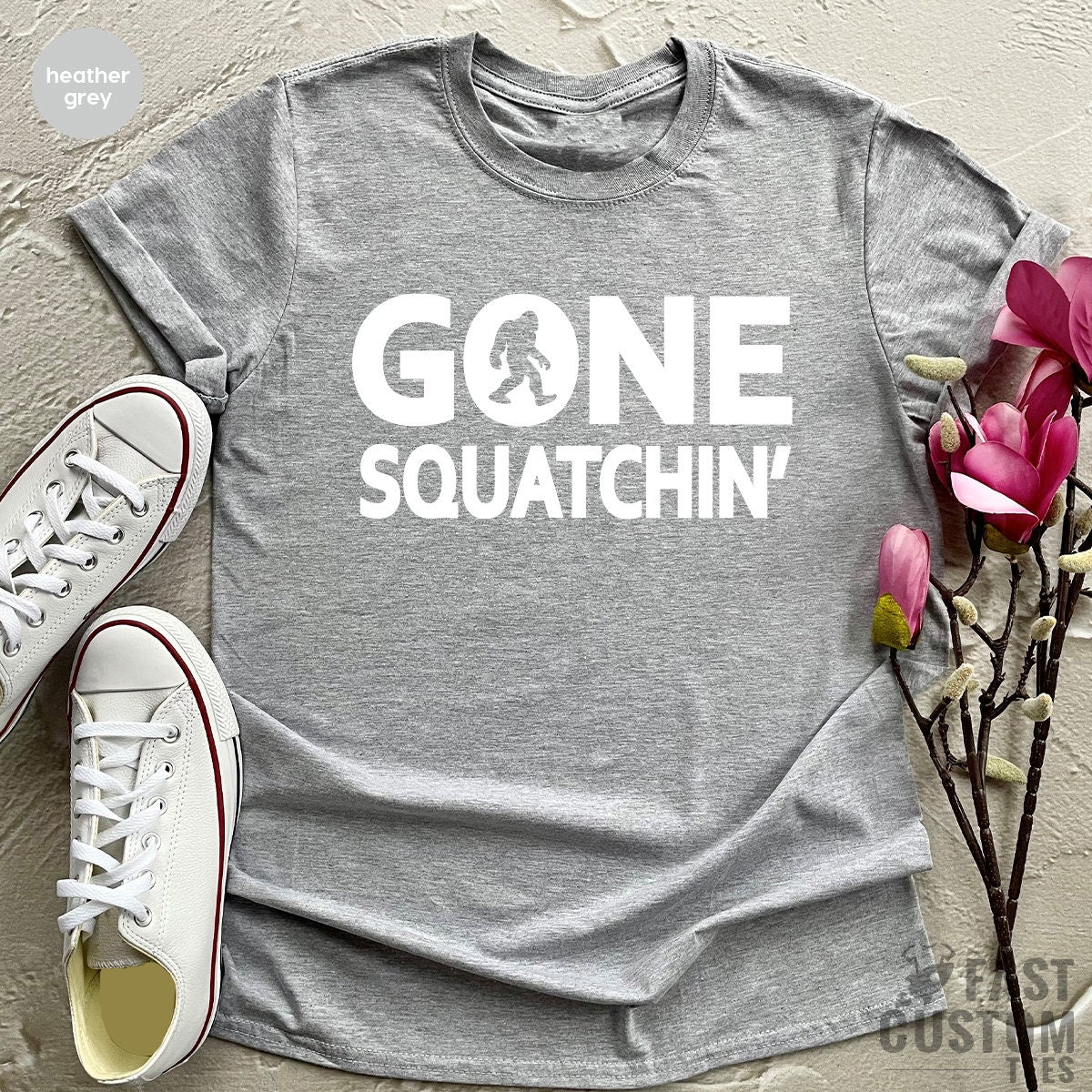 Funny Bigfoot Hunter Shirt, Outdoor Hunt Shirt, Gone Squatchin Tee, Sasquatch Bigfoot Shirt, Finding Bigfoot Shirt, Scary Monster Tee - Fastdeliverytees.com