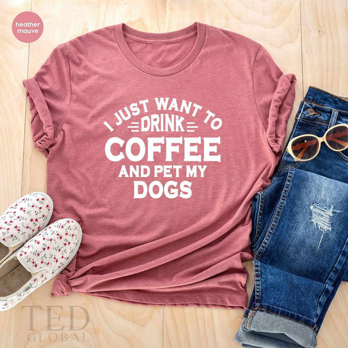 Coffee Lover Shirt, Dog Owner Gift, Pet Lovers T Shirt, Drink Coffee & Pet My Dogs Tee, Dog Mom TShirt, Gift For Dog Lover, Dog Quote Shirt - Fastdeliverytees.com