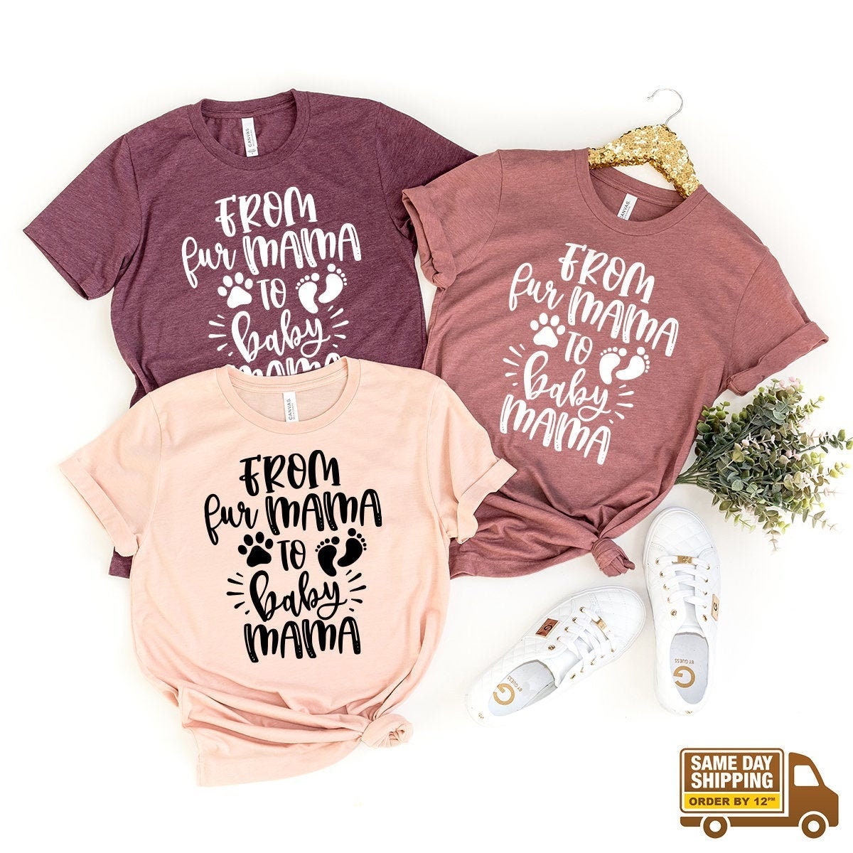 Baby Announcement Shirt, From Fur Mama To Baby Mama Shirt, New Mom Gift, Fur Mom And Baby Mom Shirt, New Mama Gift, Pregnancy T-Shirt - Fastdeliverytees.com