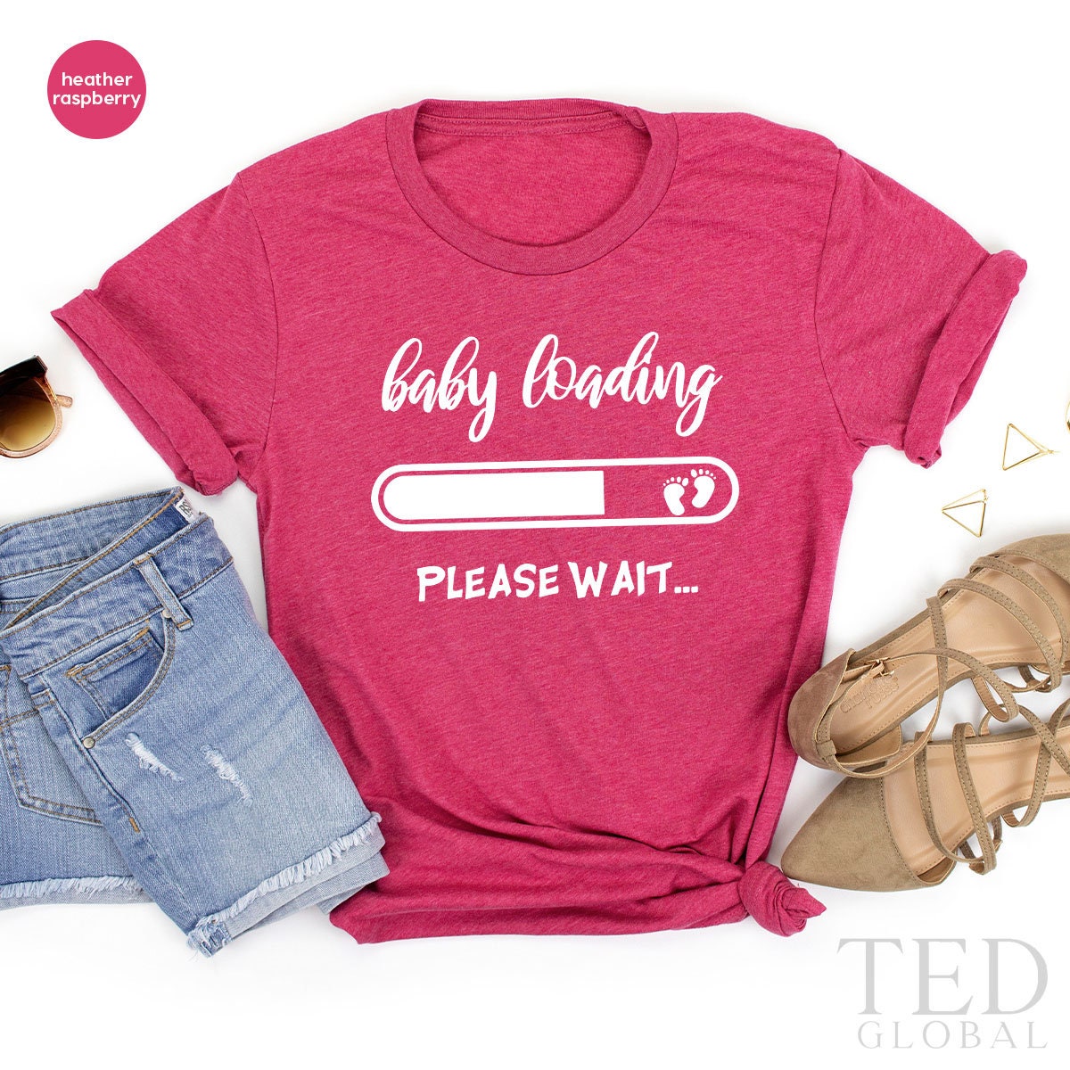 Funny Pregnant T Shirt, First Mothers Day Gift, Baby Announcement TShirt, New Mom Shirt, Baby Loading Please Wait T-Shirt, Maternity Tee - Fastdeliverytees.com