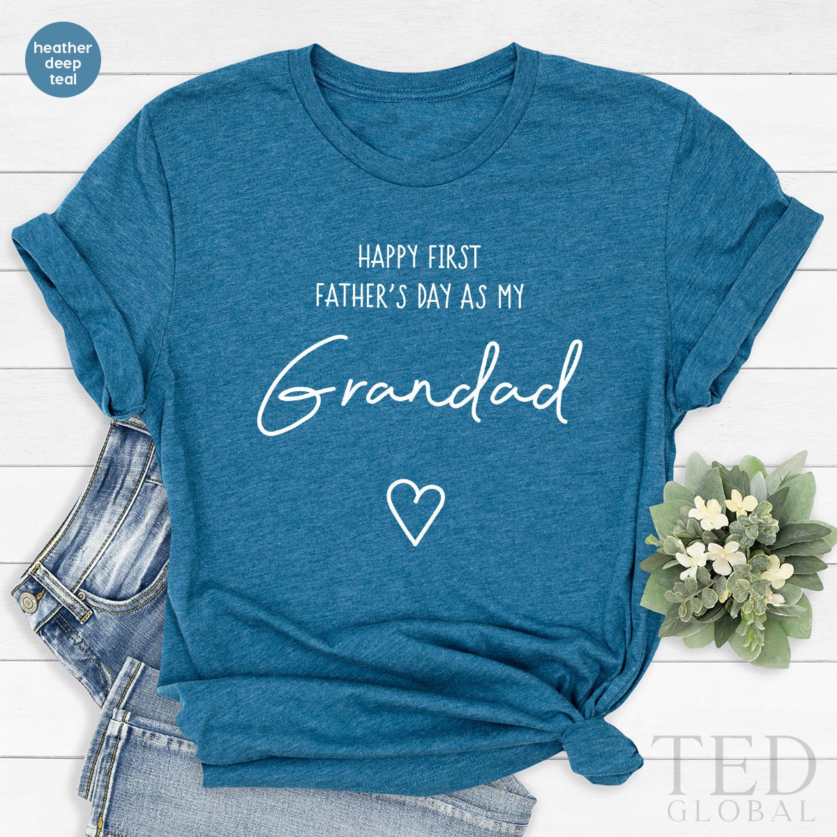 First Fathers Day  Shirt, Grandad Shirt, New Grandpa Shirt, Grandpa Fathers Day Gift, Grandpa To Be Shirt, Baby Announcement For Dad - Fastdeliverytees.com