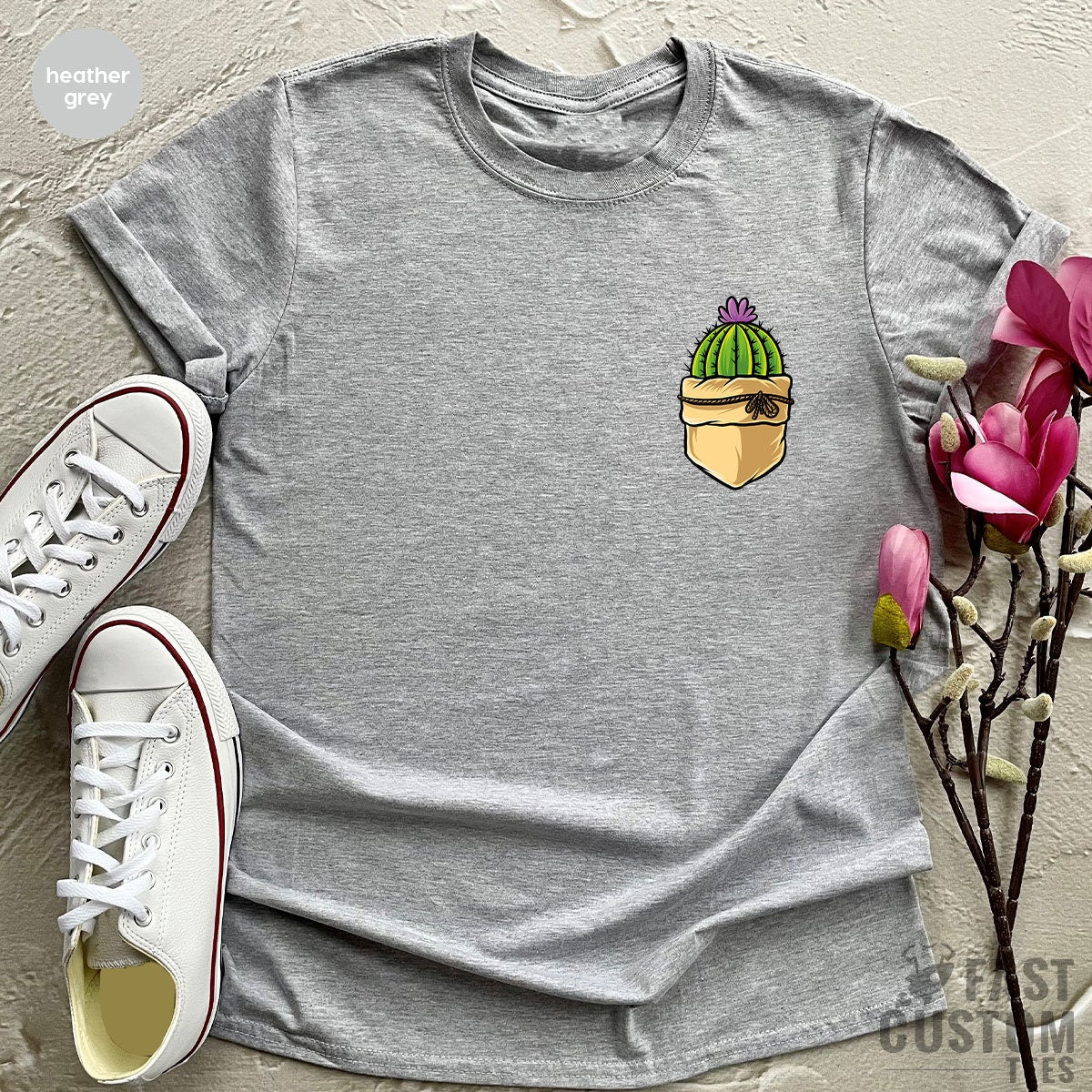Cactus Pocket Shirt, Desert Camping Shirts, Succulent T Shirt, Cute Cactus TShirt, Plant T-Shirt, Botanical Shirt - Fastdeliverytees.com