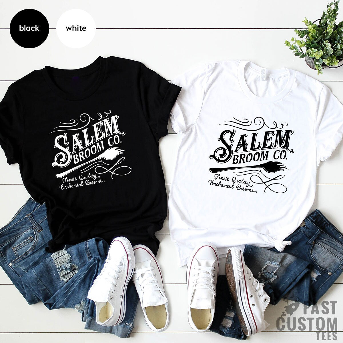 Salem Broom Co Shirt, Funny Halloween Shirt, Witch Shirt, Fall T-Shirt, Halloween Outfit, Witchy Clothing, Halloween Gift Tee - Fastdeliverytees.com