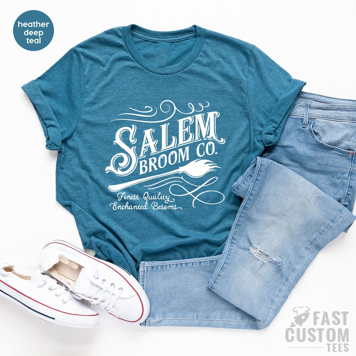 Salem Broom Co Shirt, Funny Halloween Shirt, Witch Shirt, Fall T-Shirt, Halloween Outfit, Witchy Clothing, Halloween Gift Tee - Fastdeliverytees.com