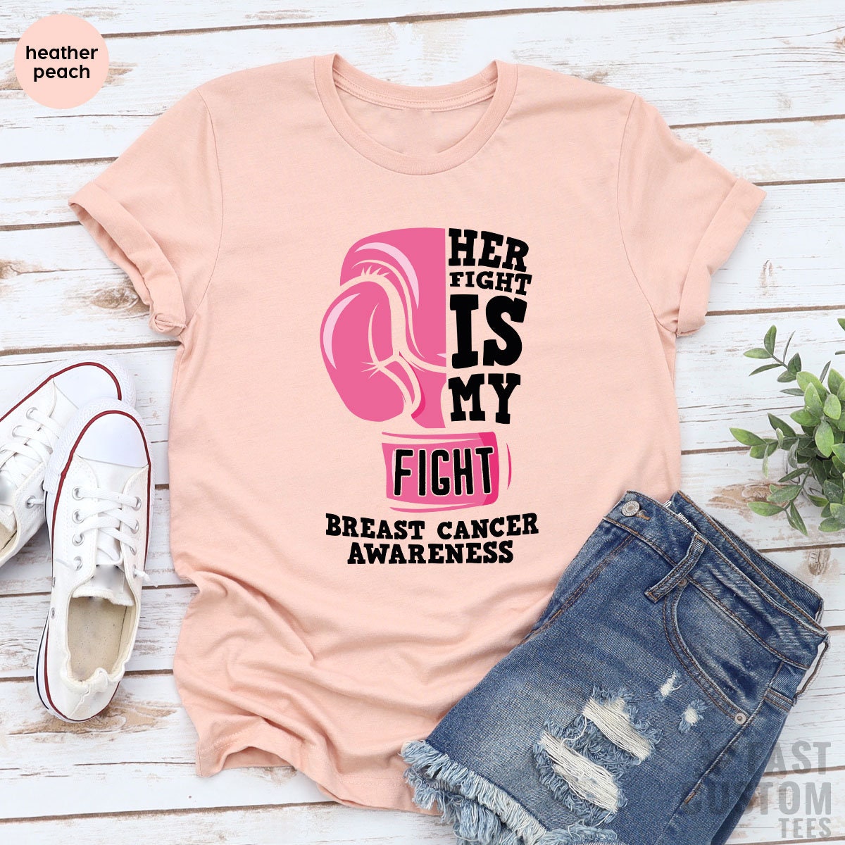 Cancer Support Shirt, Cancer Awareness T-Shirt, Her Fight Is Our Fight Shirt, Motivational T Shirt, Cancer Ribbon Tee,Breast Cancer Shirt - Fastdeliverytees.com