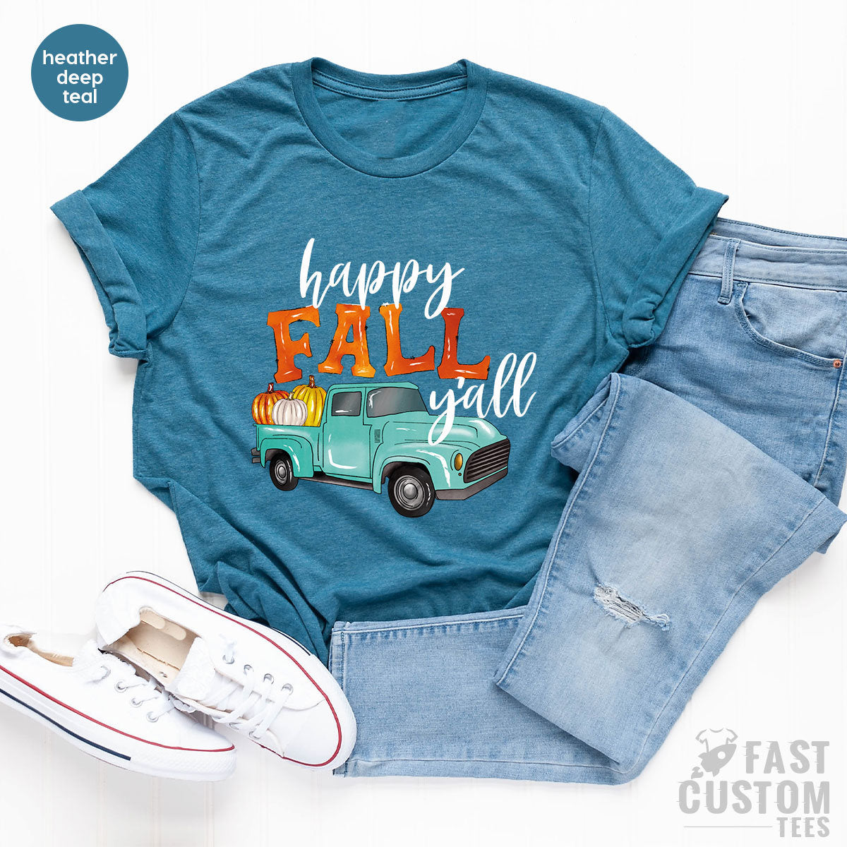 Happy Fall Yall Truck Shirt, Halloween Shirt, Fall Pumpkin Truck Shirt, Autumn Shirt, Pumpkin Tshirt, Thanksgiving Shirt, Thankful Shirts - Fastdeliverytees.com