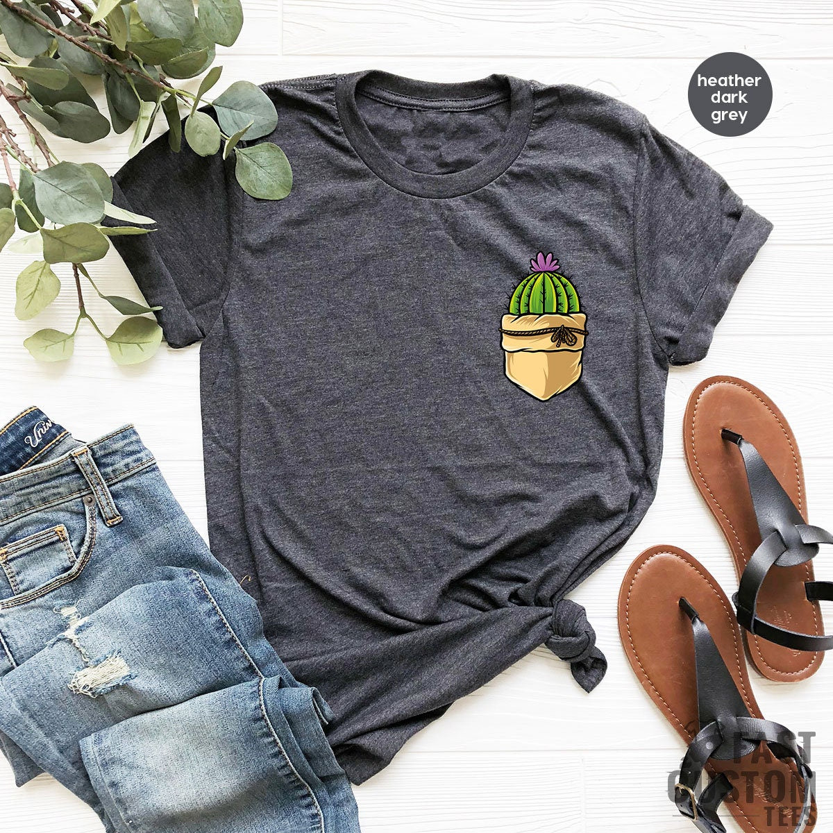 Cactus Pocket Shirt, Desert Camping Shirts, Succulent T Shirt, Cute Cactus TShirt, Plant T-Shirt, Botanical Shirt - Fastdeliverytees.com