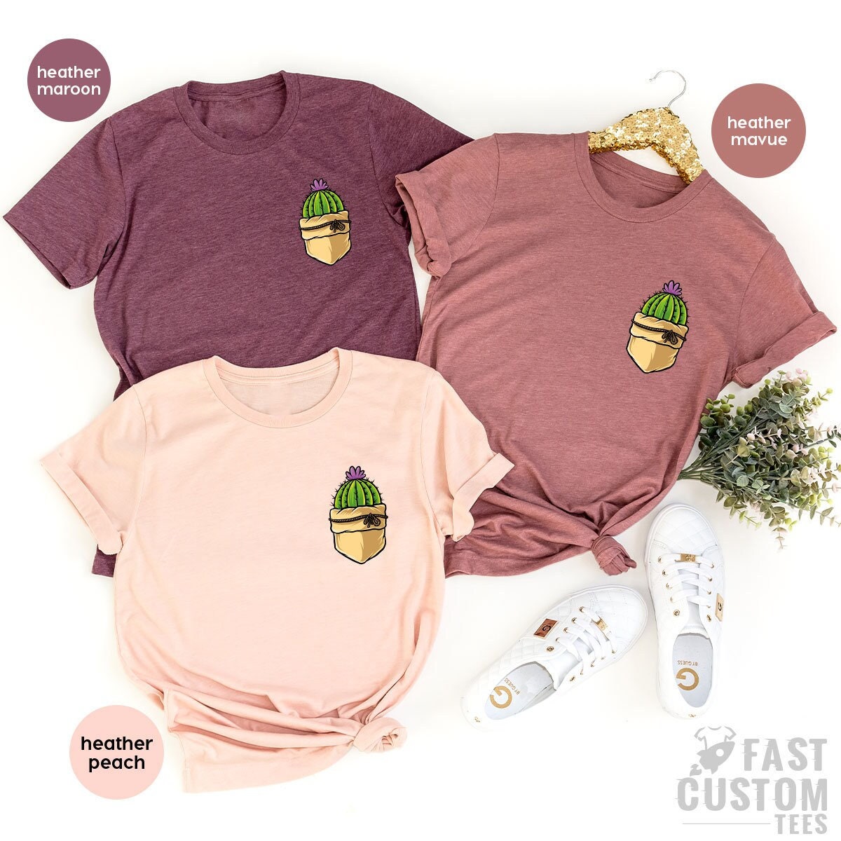Cactus Pocket Shirt, Desert Camping Shirts, Succulent T Shirt, Cute Cactus TShirt, Plant T-Shirt, Botanical Shirt - Fastdeliverytees.com