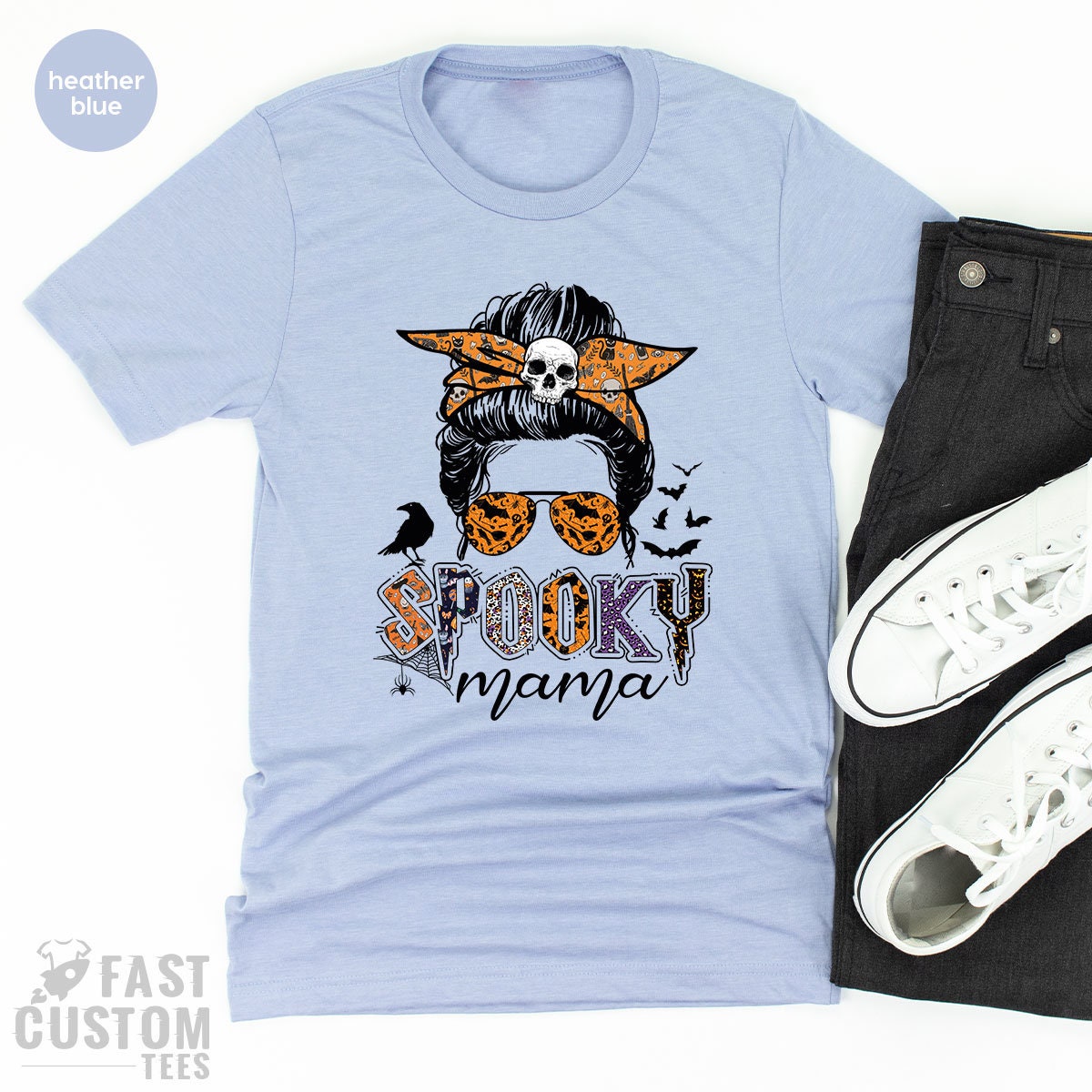 Spooky Mama Shirt, Halloween Mom TShirt, Spooky Vibes Shirt, Funny Halloween Gifts, Cute Halloween T Shirt, Pumpkin T-Shirt - Fastdeliverytees.com