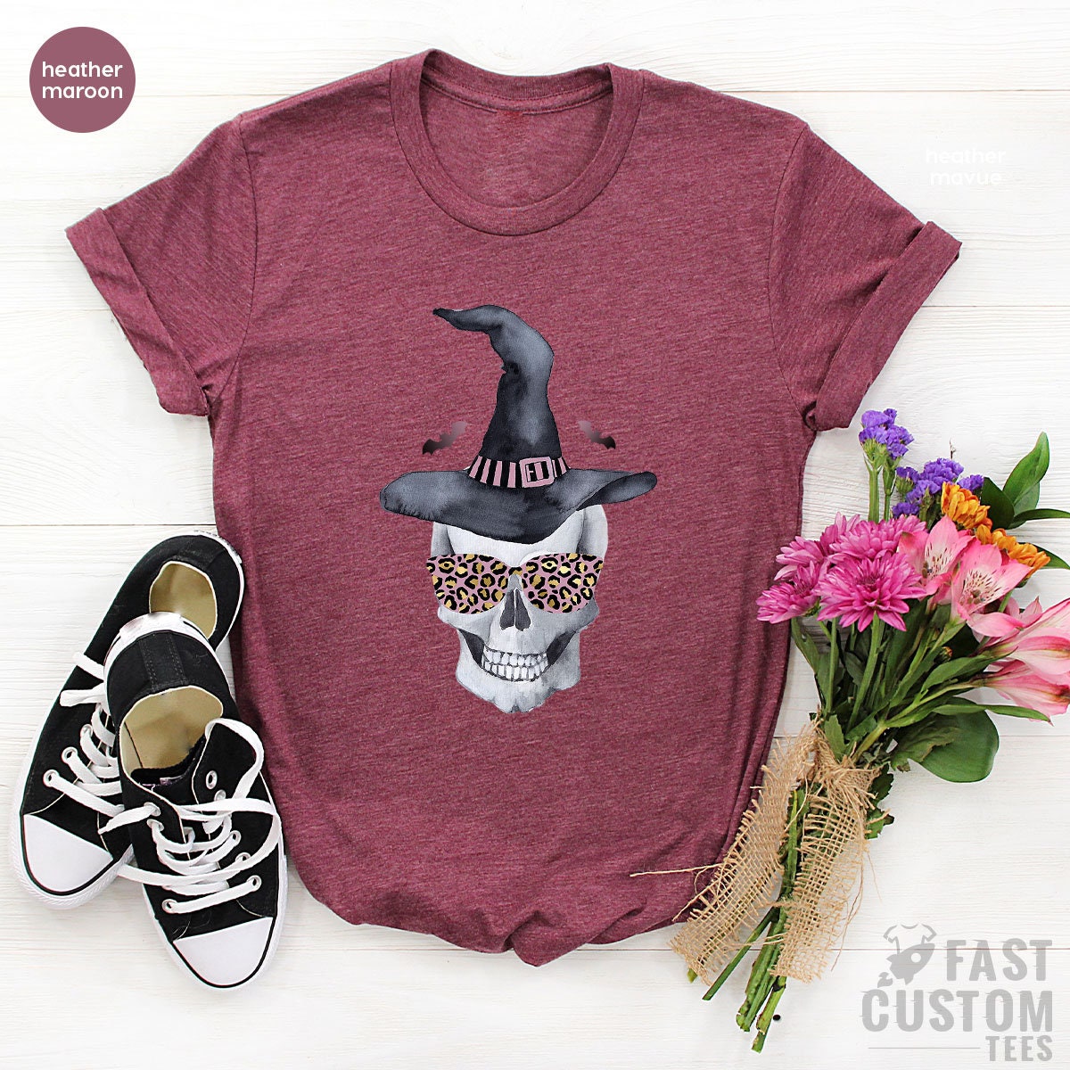 Witch Skull Shirt, Halloween Shirt, Funny Skull Shirt, Gift For Halloween, Spooky Season Shirt, Horror Shirt, Fall T-Shirt - Fastdeliverytees.com