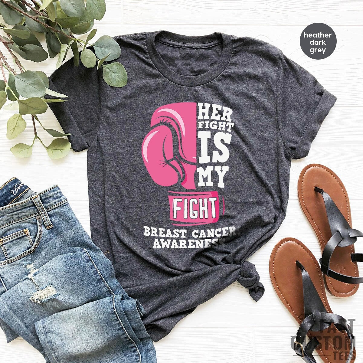 Cancer Support Shirt, Cancer Awareness T-Shirt, Her Fight Is Our Fight Shirt, Motivational T Shirt, Cancer Ribbon Tee,Breast Cancer Shirt - Fastdeliverytees.com