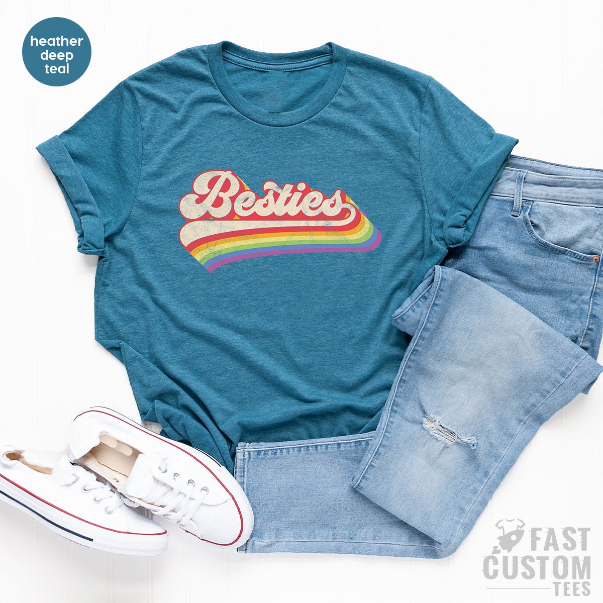 Besties Shirt, Vintage T Shirt, Best Friend Gift, Best Friends Shirts, Matching Sisters Shirt, Friends Matching T-Shirt, Retro Shirt - Fastdeliverytees.com