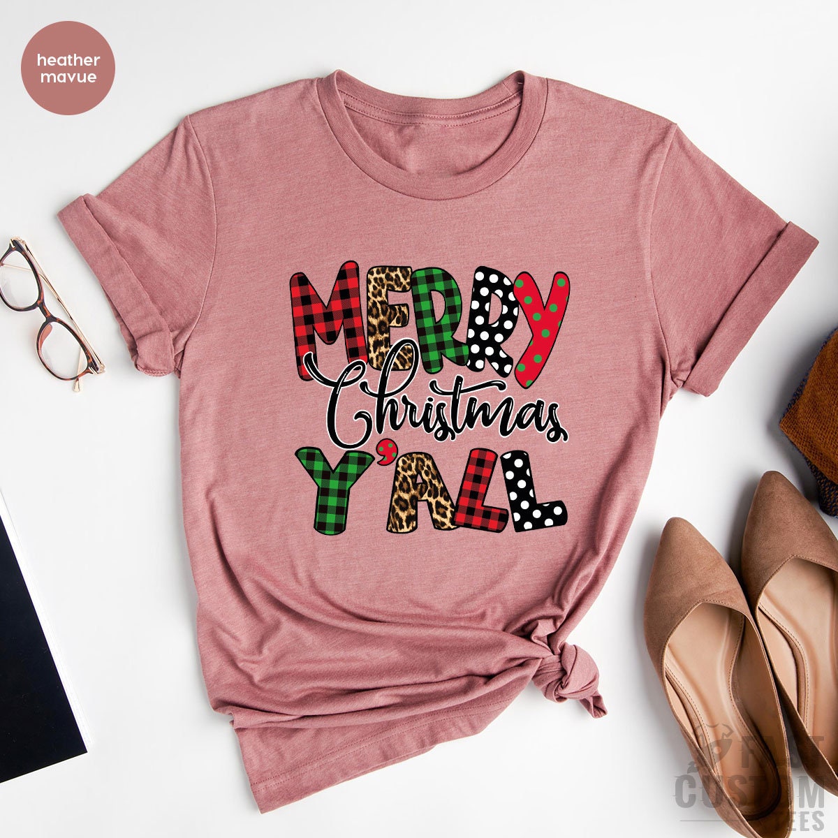 Christmas Tree T-shirt, Christmas Y'all T-Shirt, Women Christmas Gift, Merry Shirt, Cute Christmas Tee, Family Christmas Shirt, Merry Tee - Fastdeliverytees.com