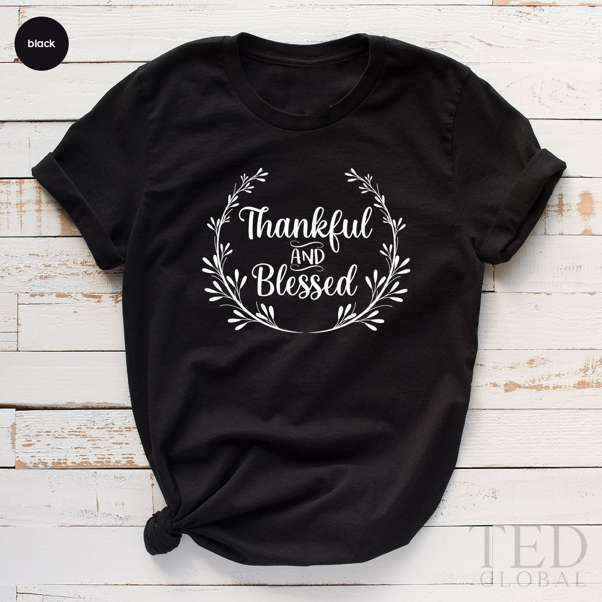 Cute Floral Thankful And Blessed T-Shirt, Funny Fall T Shirt, Thanksgiving Shirts, Autumn Shirt, Family Fall TShirt, Gift For Thanksgiving - Fastdeliverytees.com