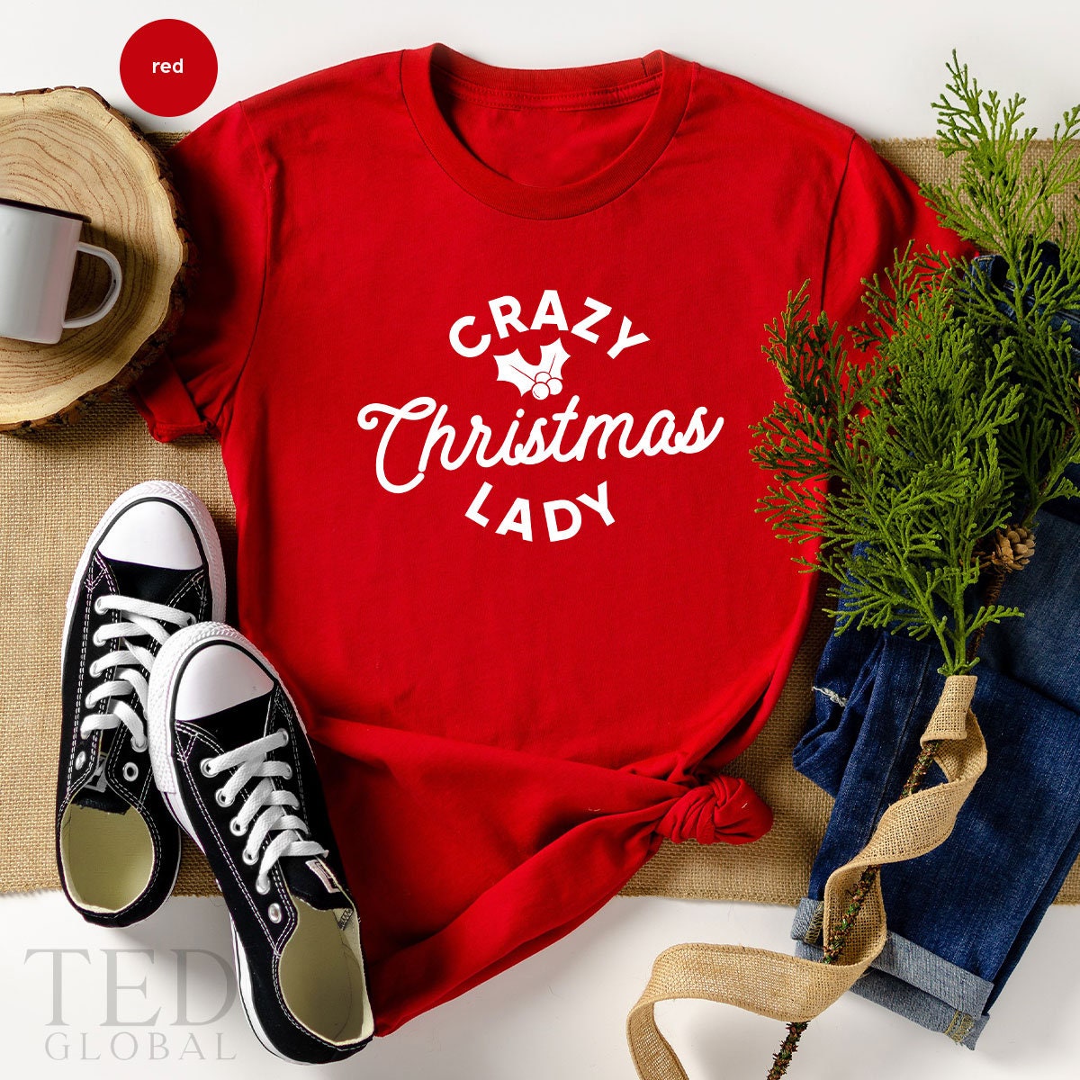 Cute Crazy T-Shirt, Christmas Lady T Shirt, Happy Christmas Shirts, Holiday Outfit  Shirt, Family Christmas TShirt, Gift For Christmas - Fastdeliverytees.com