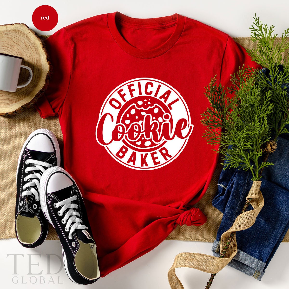 Cute Official Cookie Baker T-Shirt, Family Christmas Shirt, Christmas Mom Shirts, Christmas Baking Shirt, Cookie TShirt, Gift For Christmas - Fastdeliverytees.com