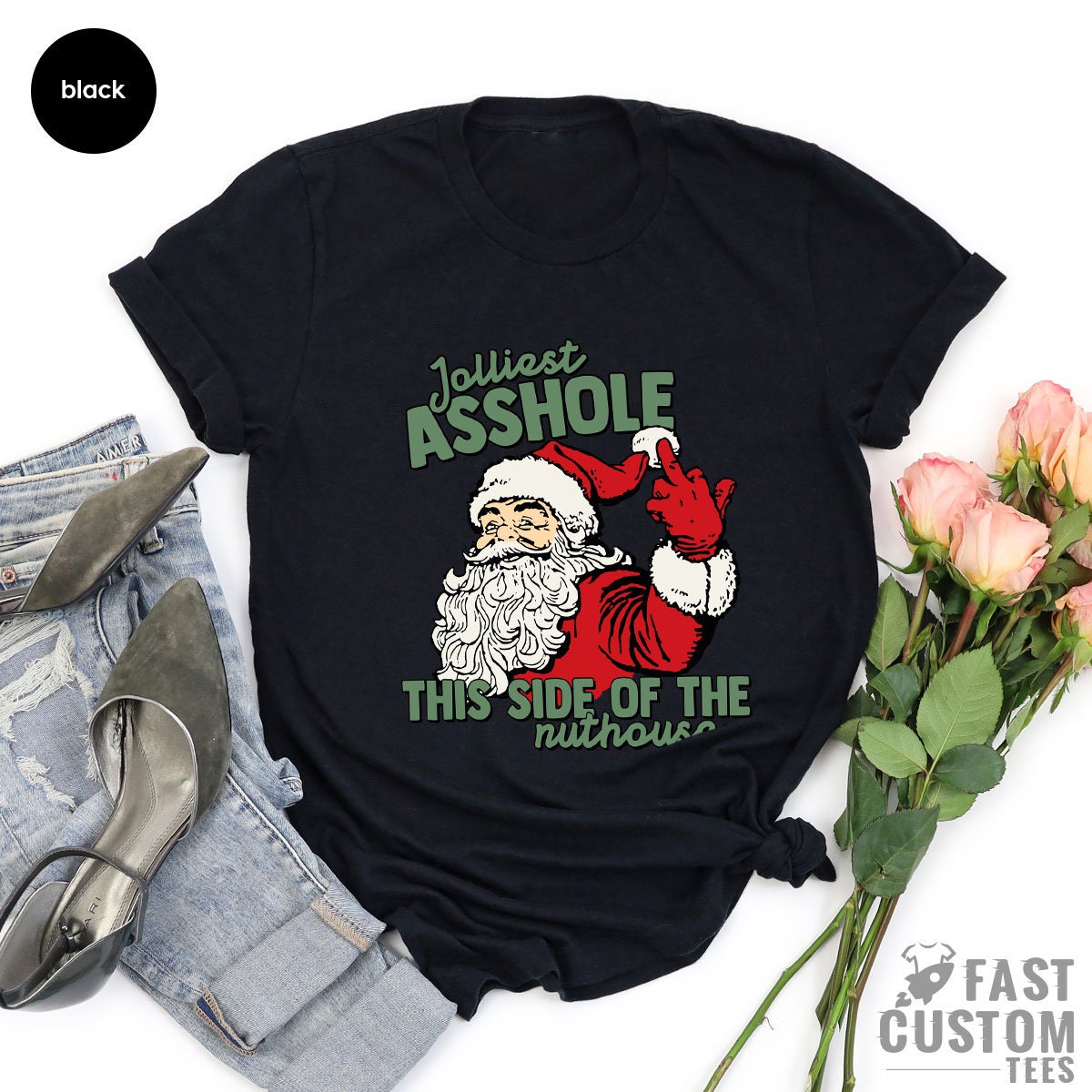 Jolliest Bunch of Assholes Shirt This Side of The Nuthouse Shirt, Christmas Family T-shirt, Funny Christmas, Christmas Tee, Christmas 2022 - Fastdeliverytees.com