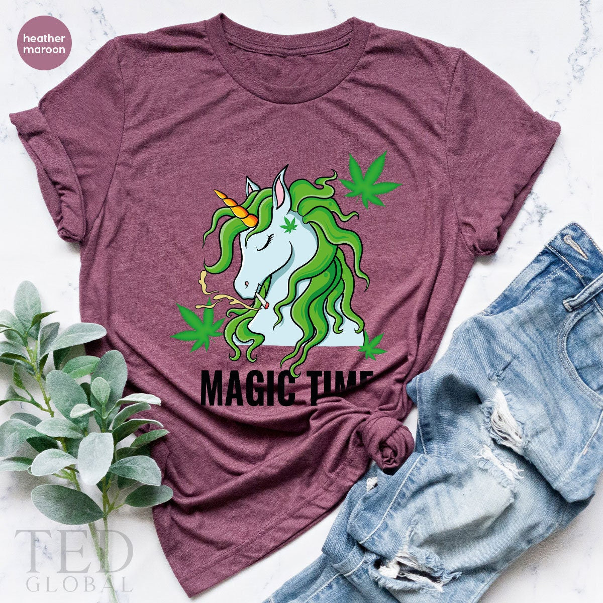 Magic Time Shirt, Funny Weed T Shirt, Cute Unicorn T Shirt, Weed Lover Shirts, Smoking Tee, Cannabis T-Shirt, Marijuana Gift For Christmas - Fastdeliverytees.com