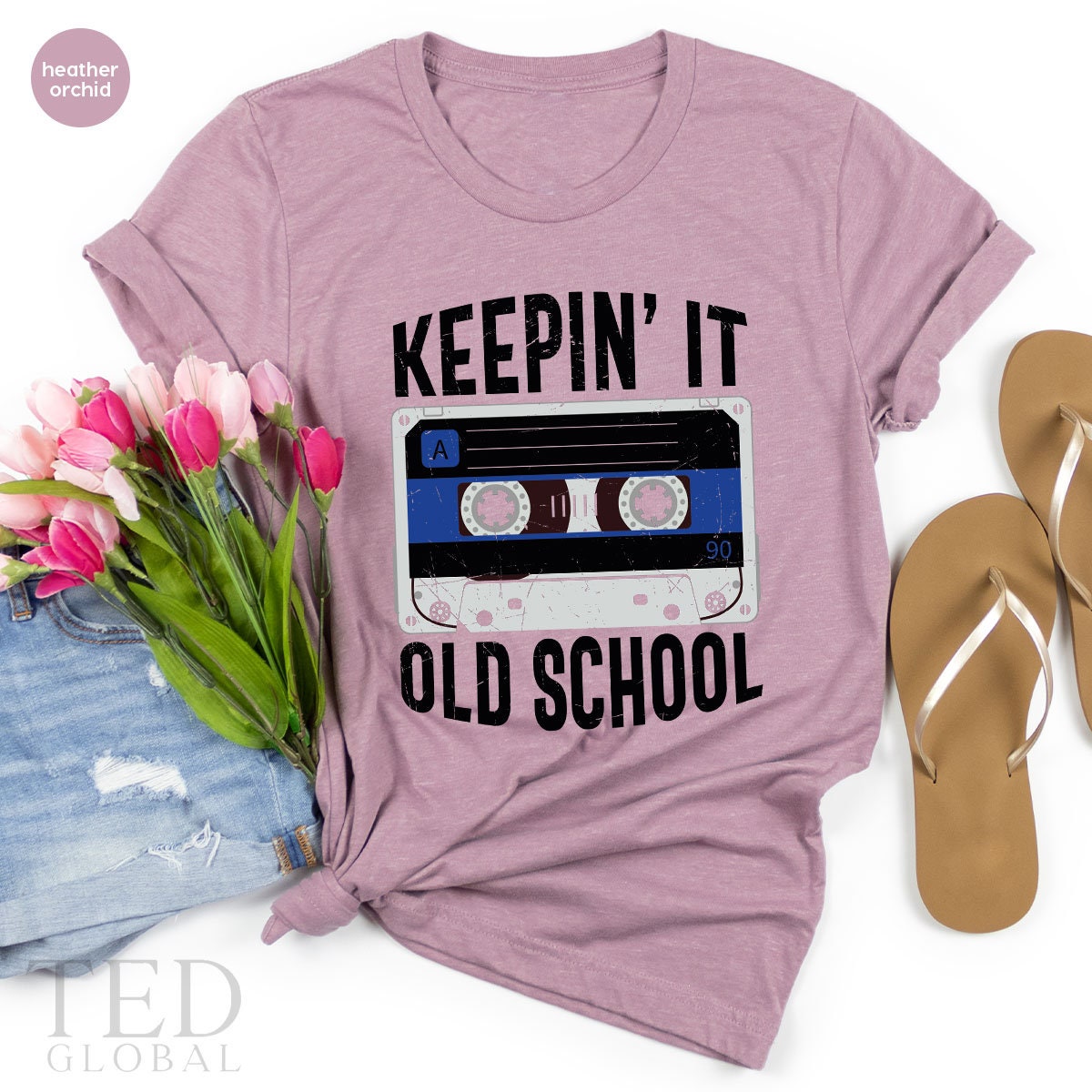 Cute Keep'in It Old School T-Shirt, Vintage Tape T Shirt, Historical Shirts, Music Lover Shirt, Funny 90's TShirt, Gift For 90's Birthday - Fastdeliverytees.com