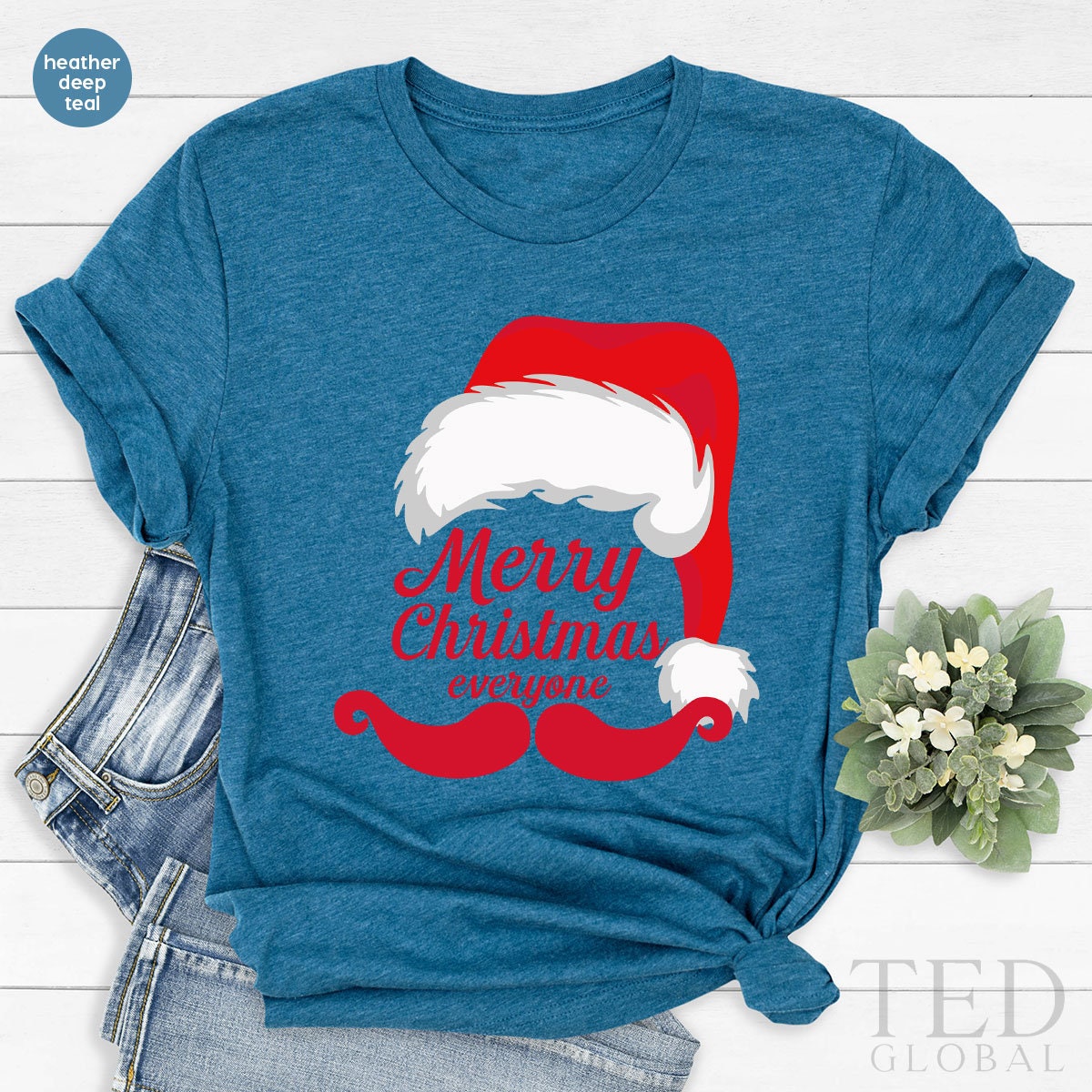 Cute Merry Noel Everyone T-Shirt, Santa Hat Family T Shirt, Christmas Holiday Shirts, Funny Santa Claus Shirt, Gift For Christmas - Fastdeliverytees.com