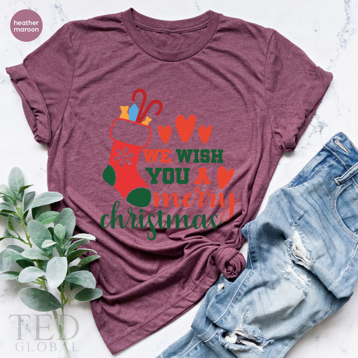 Cute Socks And Candy T-Shirt, We Wish You A Merry Christmas T Shirt, Funny Family Christmas Shirts, Holiday Outfit Shirt, Christmas Gift - Fastdeliverytees.com