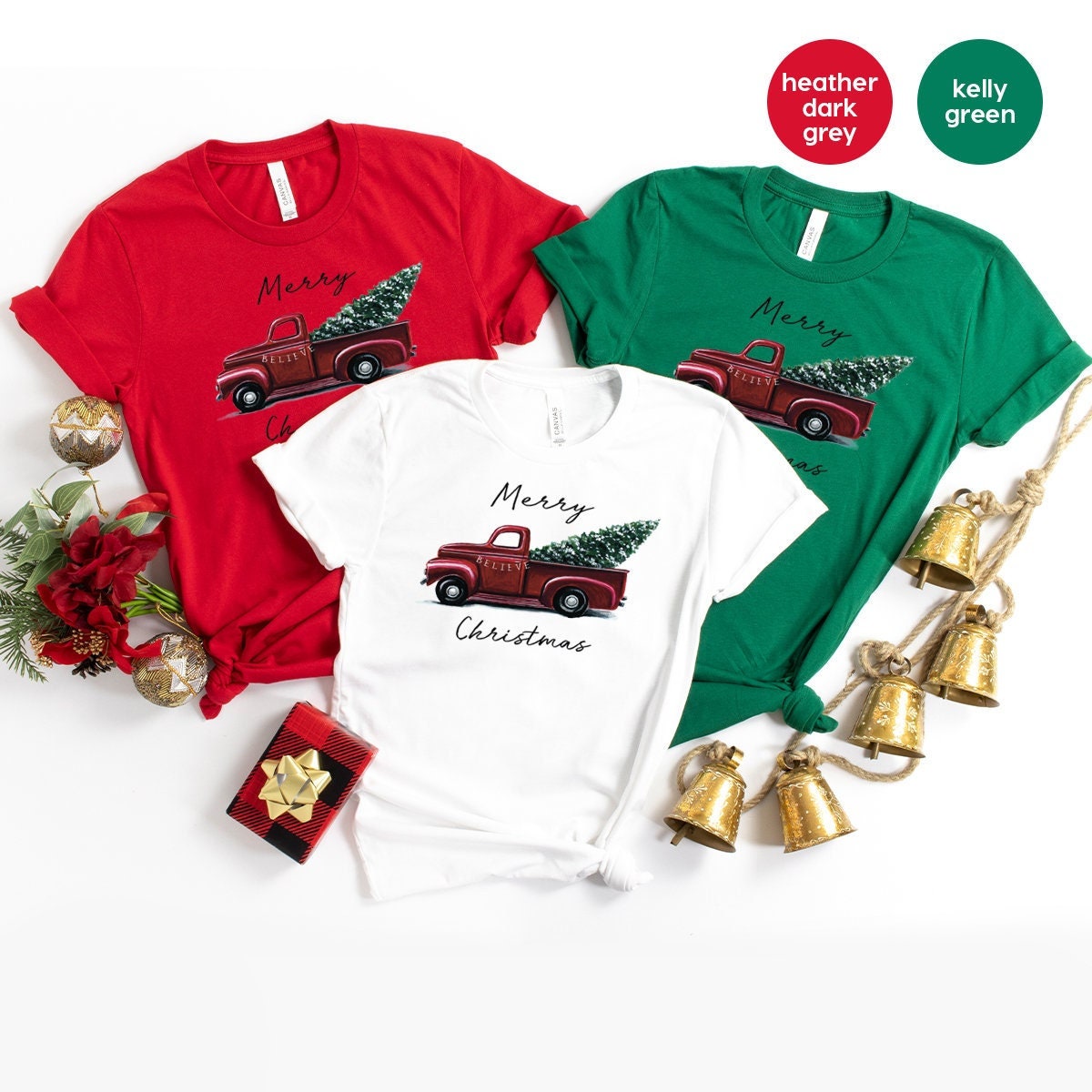 Christmas T Shirt, Merry Christmas Shirt, New Year Shirt, Christmas Truck With Tree Shirt, Christmas Tree T-Shirt, Family Christmas Tee - Fastdeliverytees.com