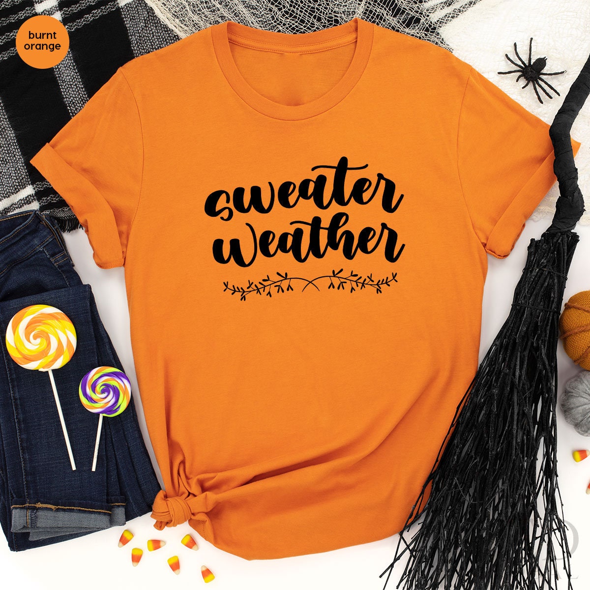 Cute Sweater Weather T-Shirt, Funny Fall T Shirt, Family Fall Shirts, Floral Autumn Shirt, Pumpkin Season TShirt, Gift For Thanksgiving - Fastdeliverytees.com