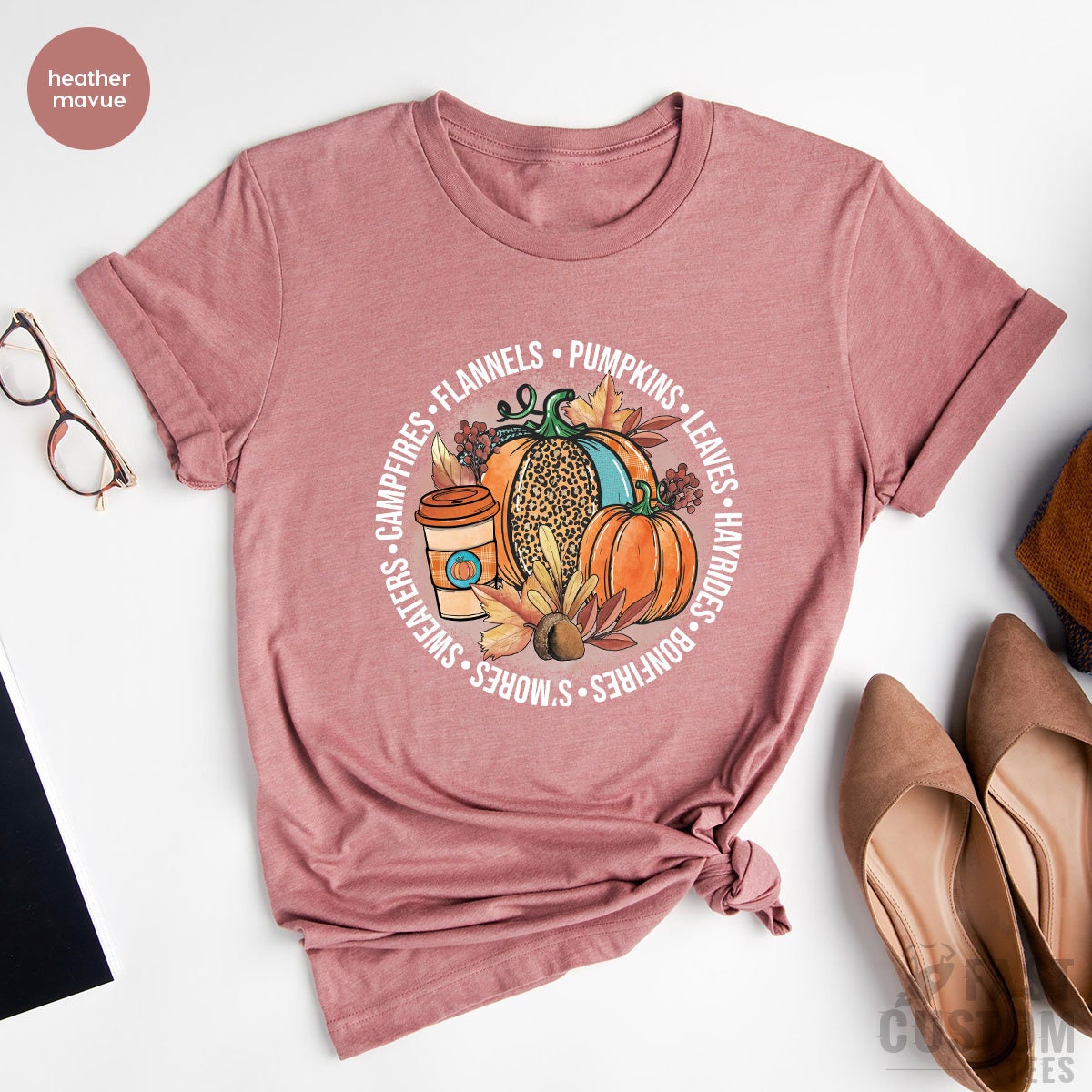 Hay Rides Bon Fires S’mores Sweaters Campfires Flannels Pumpkins Leaves Shirt, Fall T-shirt, Thanksgiving Autumn Shirt, Women Graphic Tee - Fastdeliverytees.com