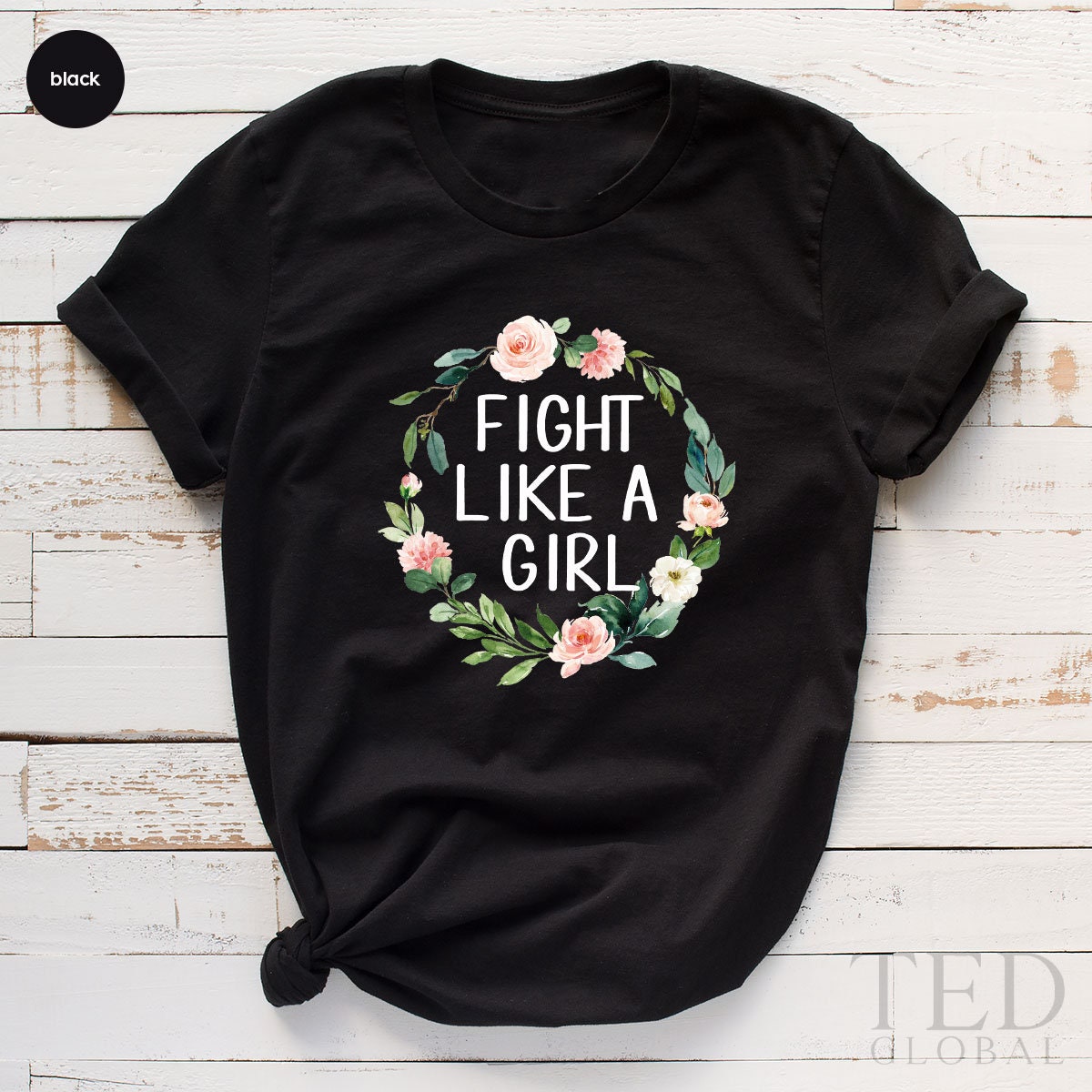 Cancer Shirt, Cancer Awareness T Shirt, Fight Like A Girl T Shirt, Motivational Shirt, Floral Tee, Cancer T-Shirt, Cancer Gift - Fastdeliverytees.com