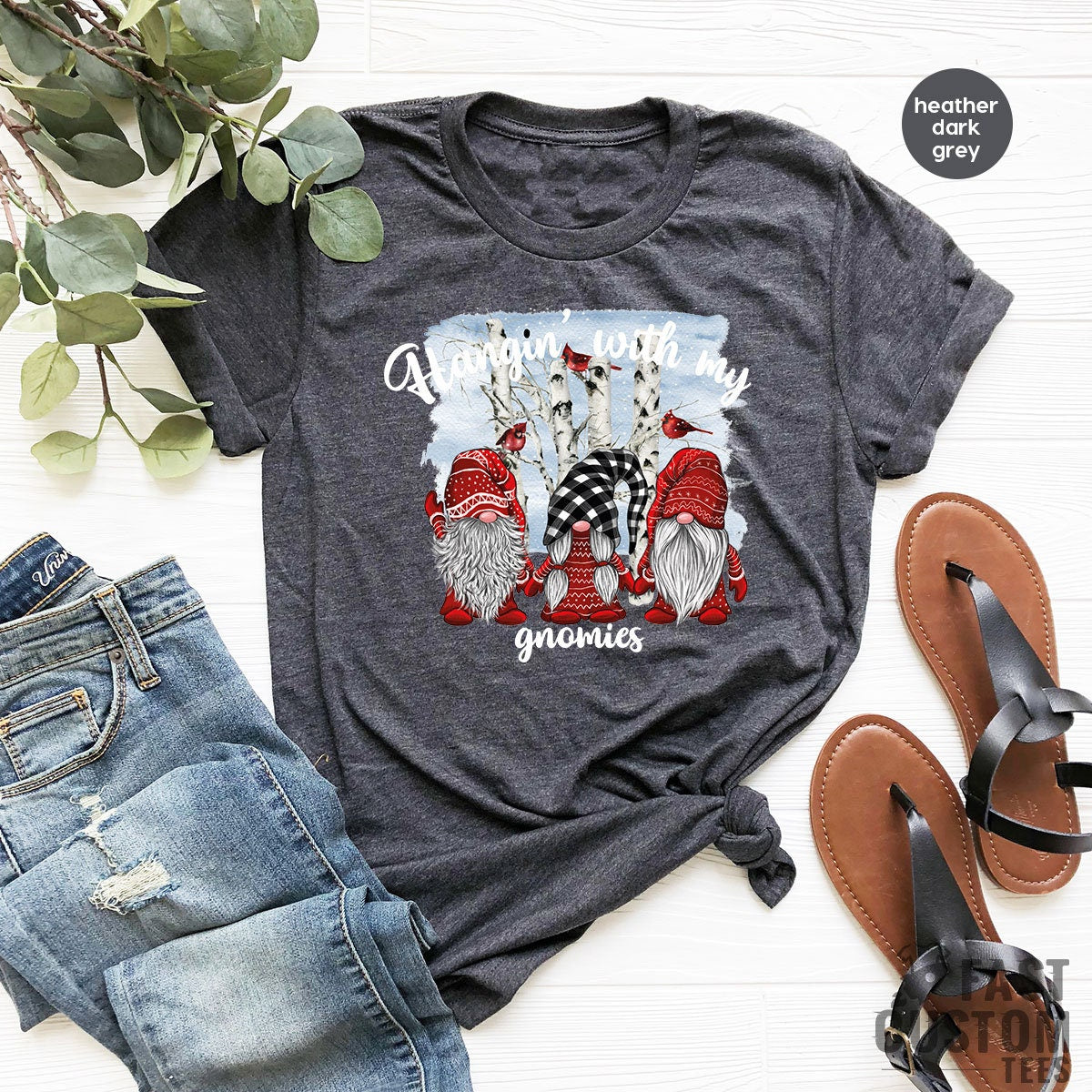 Hanging with my Gnomies Christmas T-Shirt, Merry Noel Shirt, Women Christmas T-shirt, Christmas Gift, Cute Christmas, Family Christmas Shirt - Fastdeliverytees.com