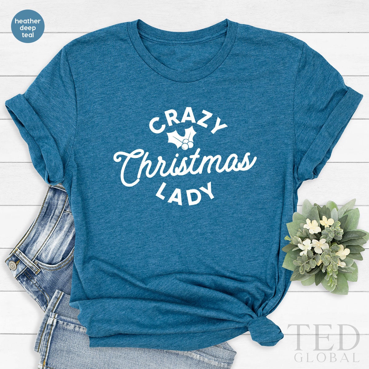 Cute Crazy T-Shirt, Christmas Lady T Shirt, Happy Christmas Shirts, Holiday Outfit  Shirt, Family Christmas TShirt, Gift For Christmas - Fastdeliverytees.com